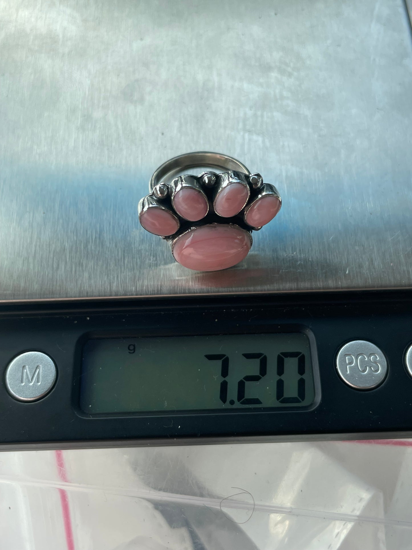 Pink Conch Paw Ring Size 7.25 | 925 Sterling Silver B594