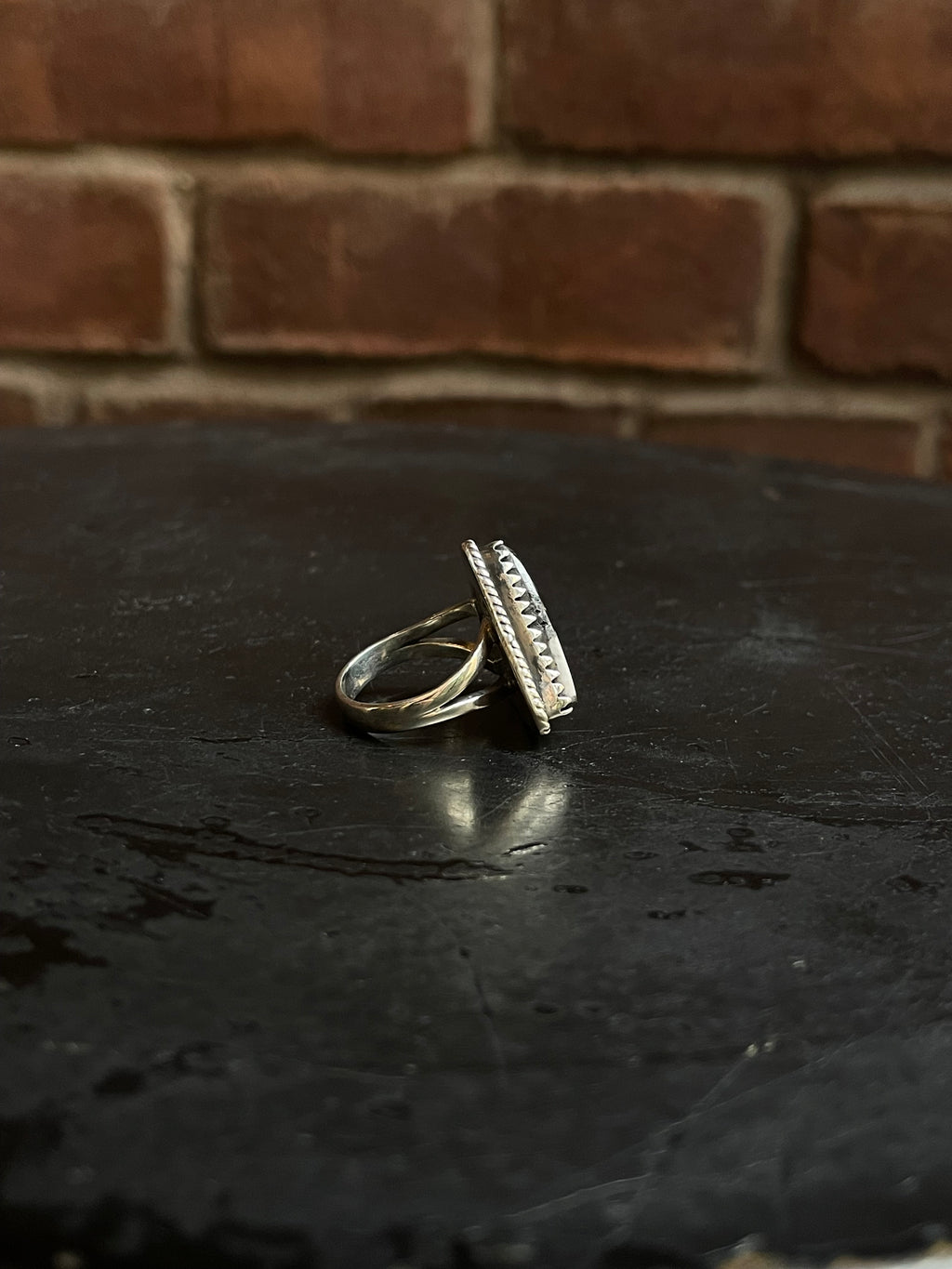 White Buffalo Ring | 925 Sterling Silver Size 6.5 E181