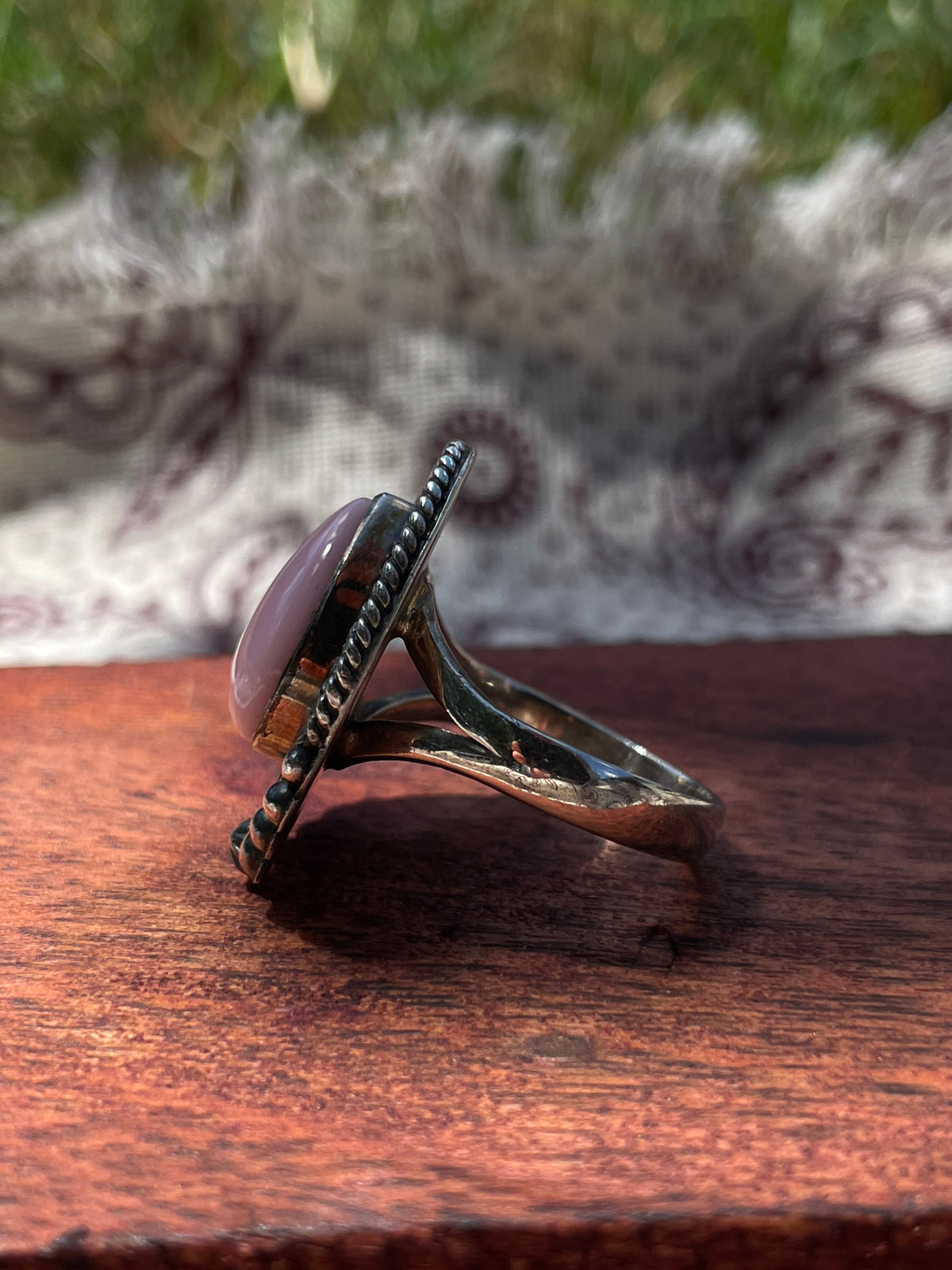 Pink Conch Teardrop Ring | 925 Sterling Silver Size 8 D308