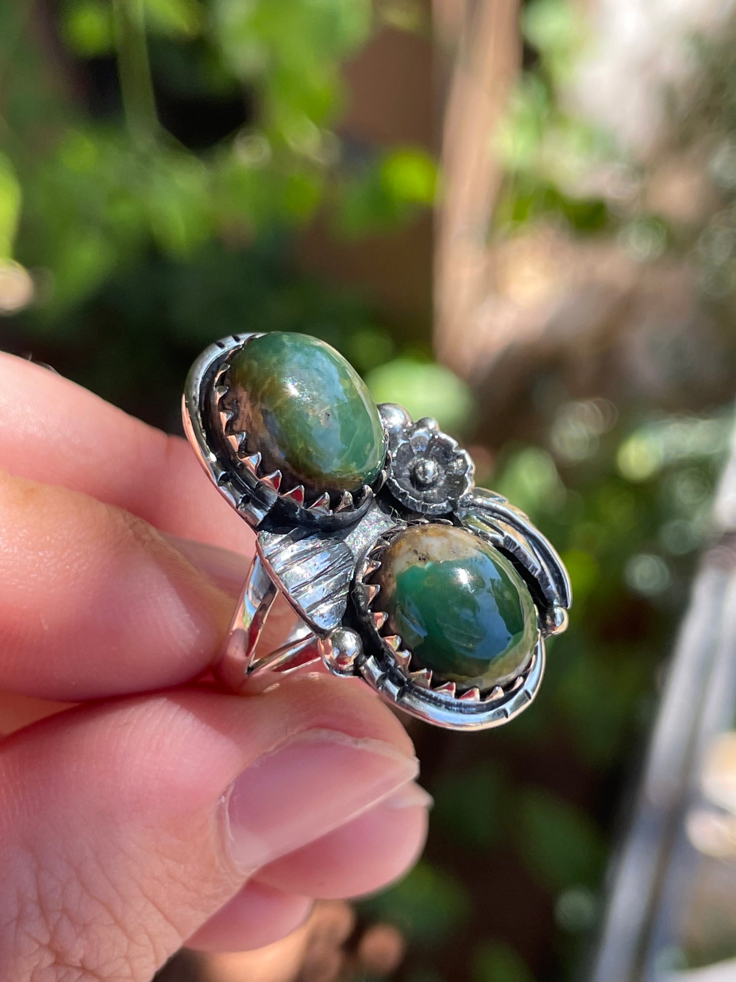 Turquoise Leaf Ring | Size 7 | 925 Sterling Silver Z87