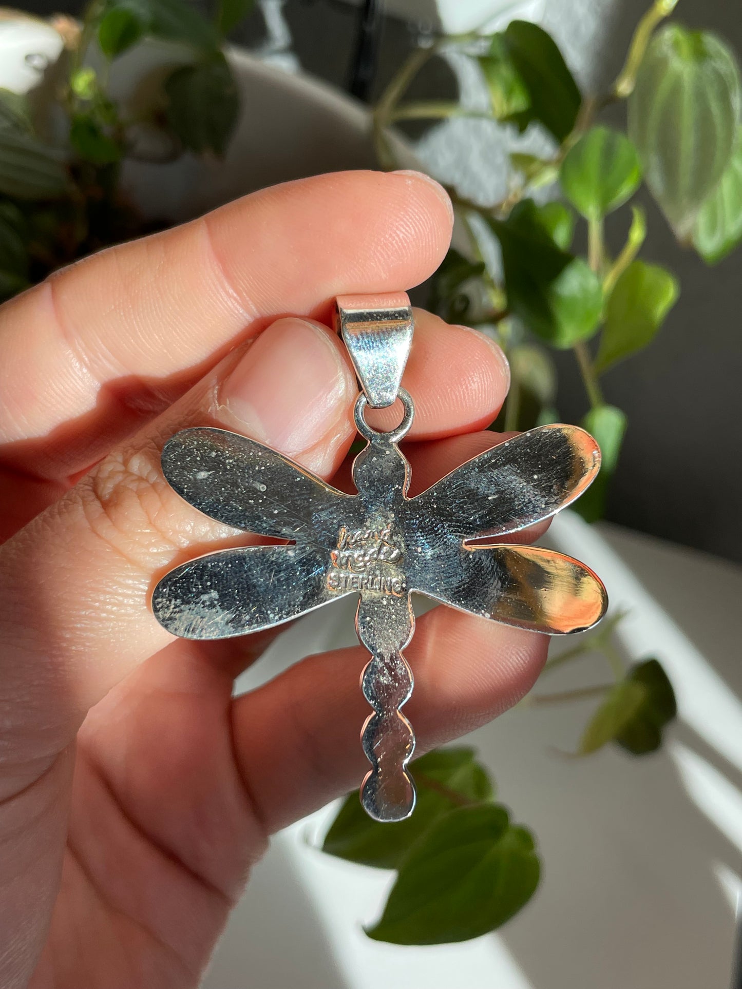 Spiny Oyster Dragonfly Pendant | Sterling Silver 925 B815