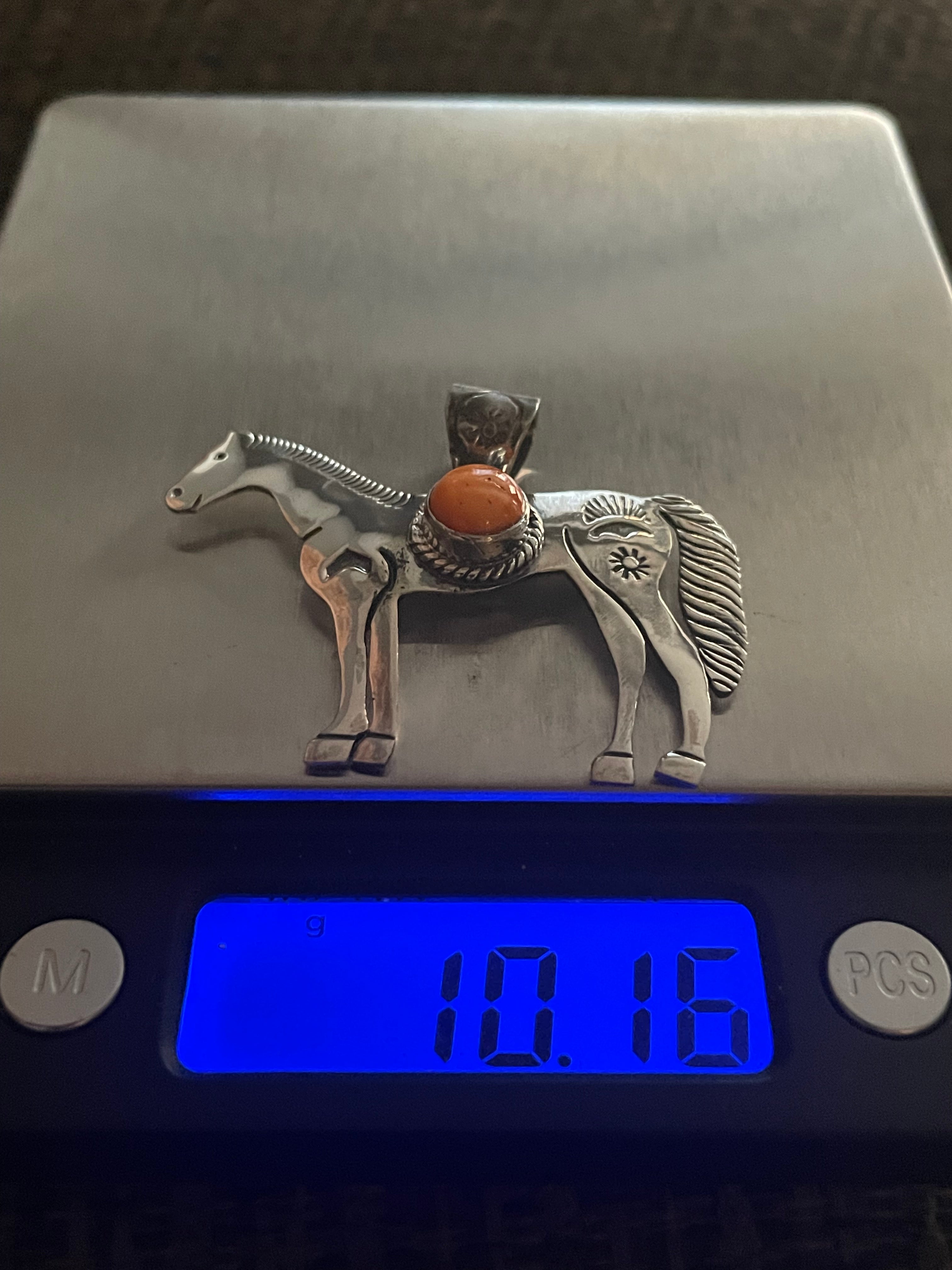 Spiny Oyster Horse Pendant | Sterling Silver 925 B772