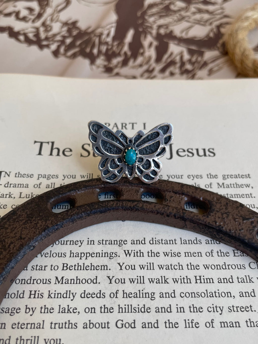 Turquoise Butterfly Ring | 925 Sterling Silver Size 5.75 G803