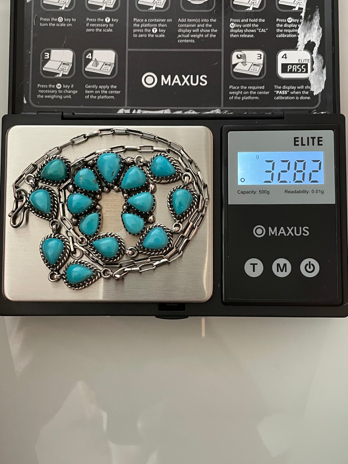 Kingman Turquoise Naja Necklace | 925 Sterling Silver E608