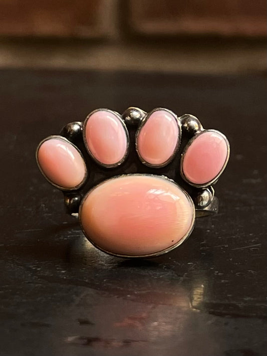 Pink Conch Ring Size 9 | 925 Sterling Silver E999