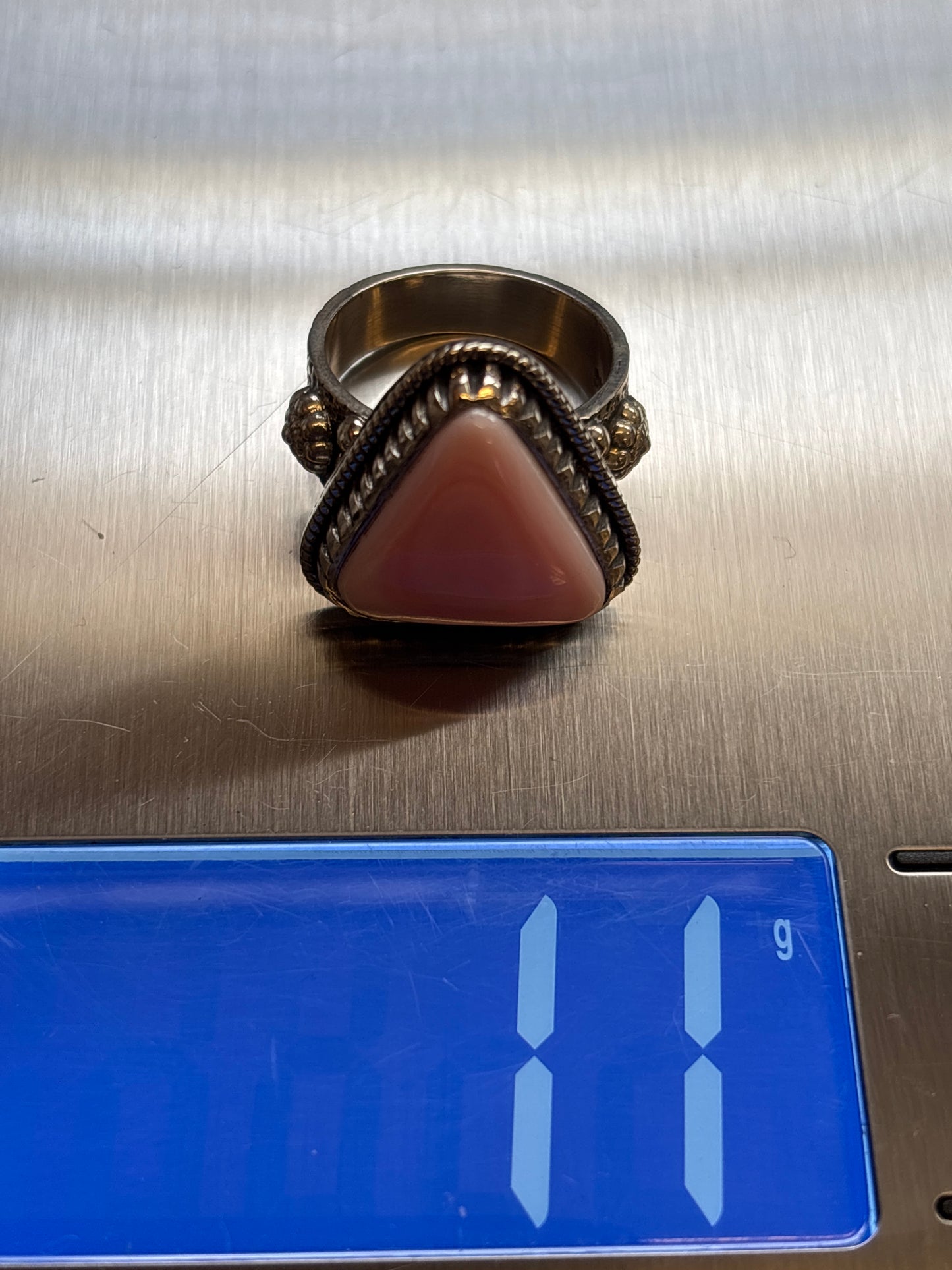 Pink Conch Ring | 925 Sterling Silver | Handmade Size 7 B102
