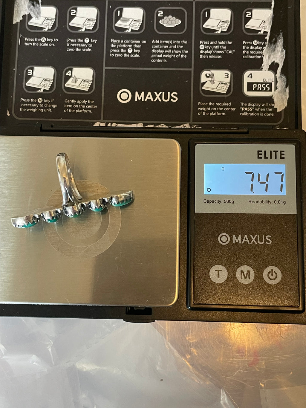 Turquoise Row Ring | 925 Sterling Silver Size 7 E479