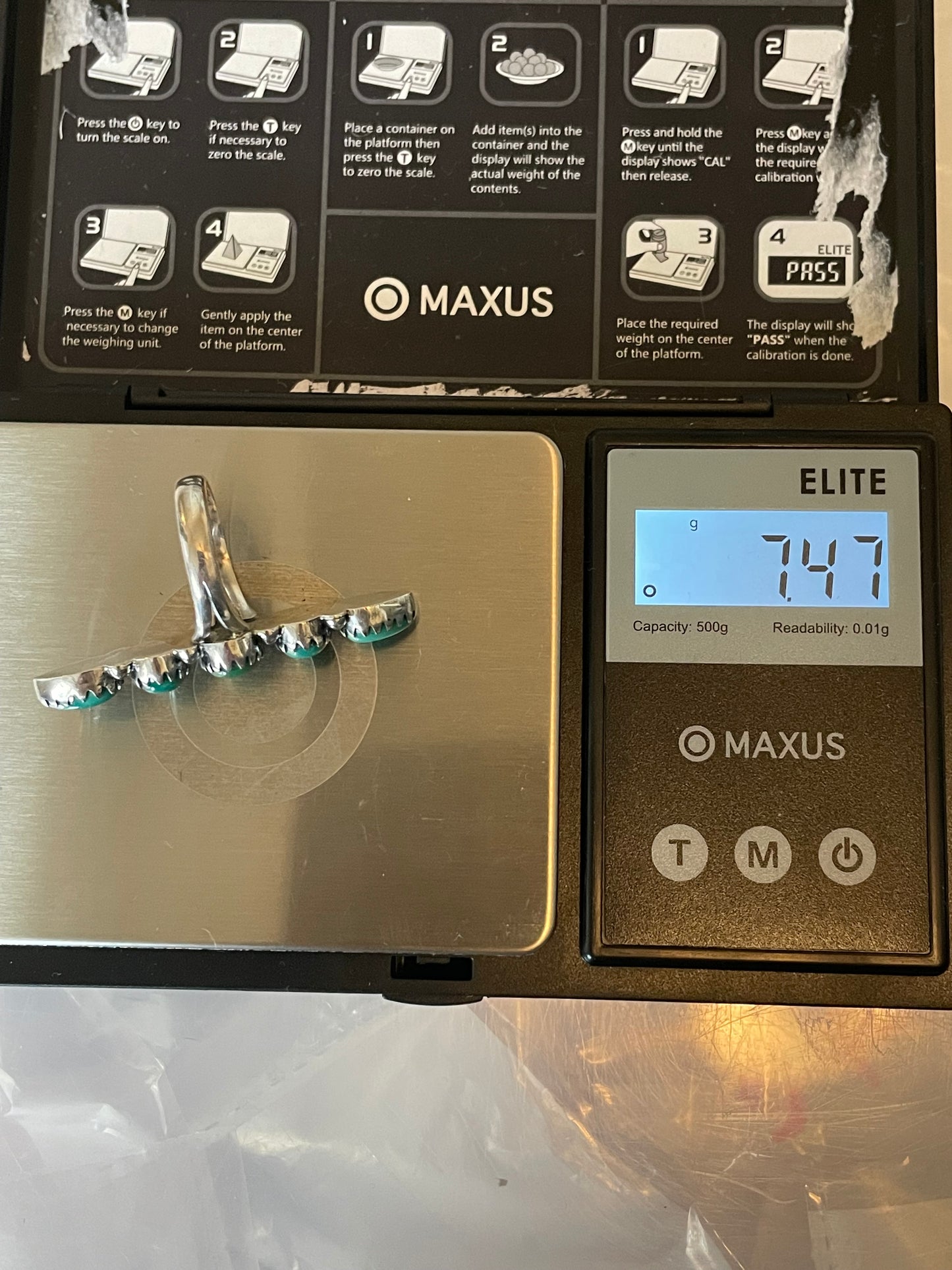 Turquoise Row Ring | 925 Sterling Silver Size 7 E479