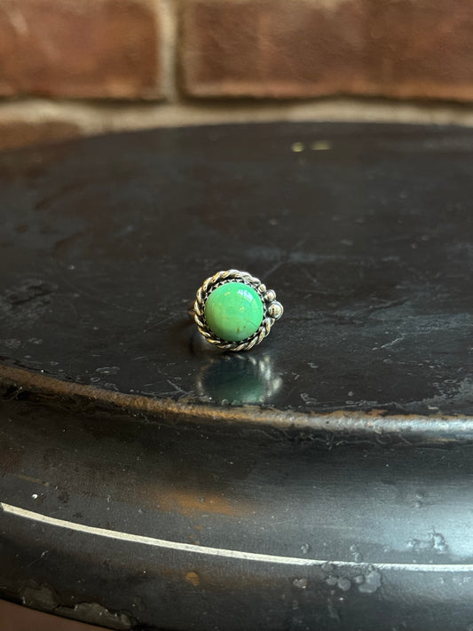 Turquoise Rope Ring | 925 Sterling Silver | Size 6 C238