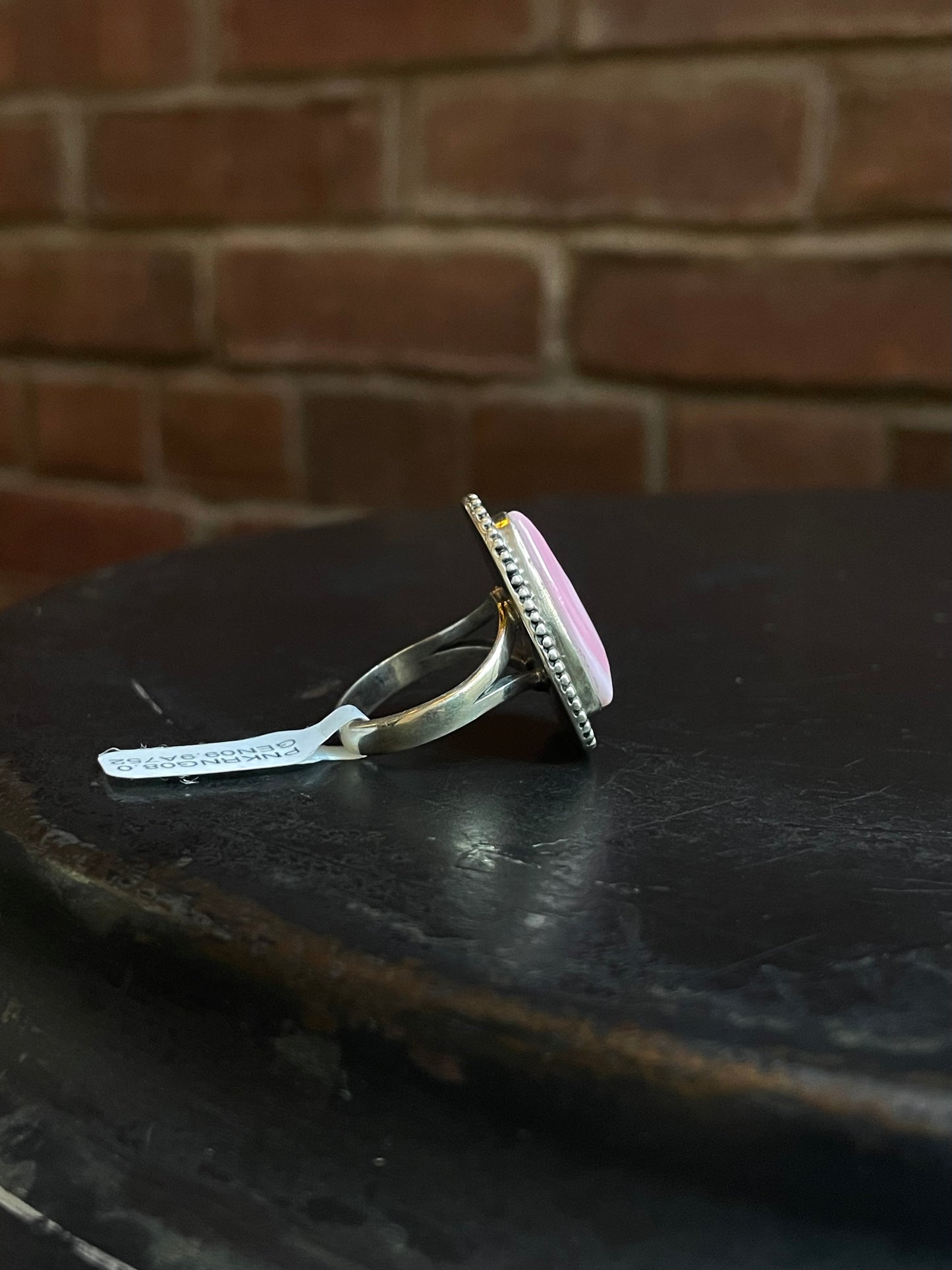 Triangle Shaped Pink Conch Ring | Sterling Silver | Size 8 | A752