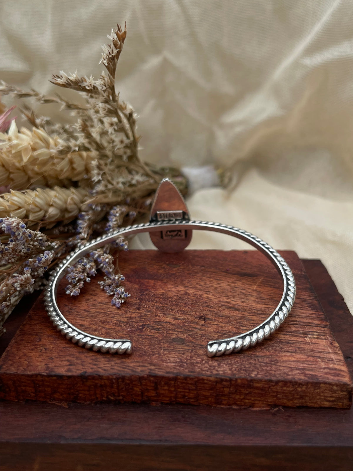 Turquoise Teardrop Cuff Bracelet | 925 Sterling Silver D271
