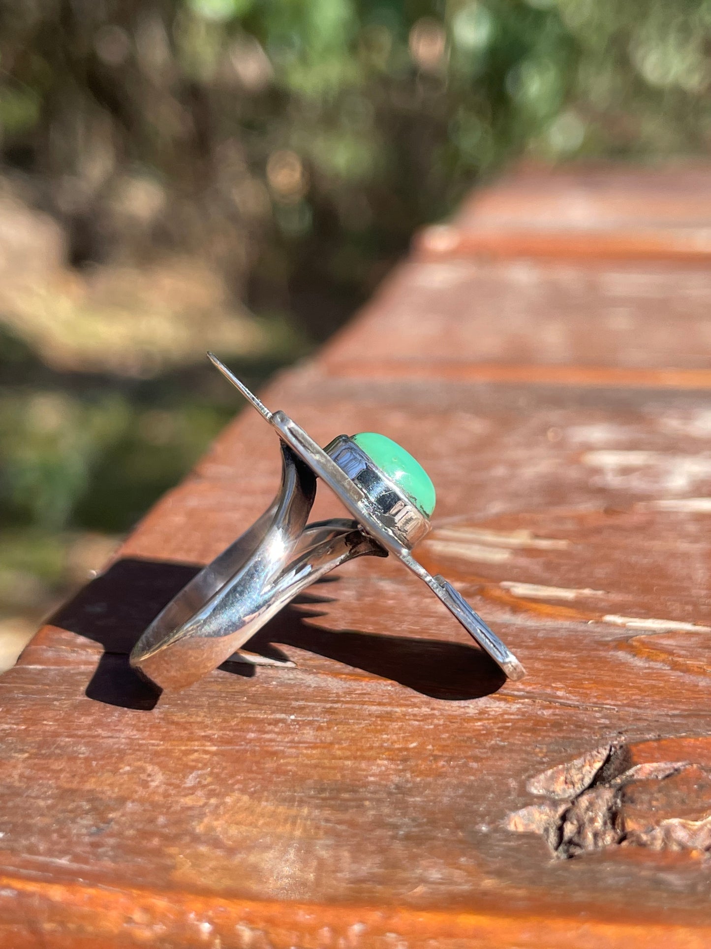 Kingman Turquoise Thunderbird Ring Size 6.5 | 925 Sterling Silver Southwest B998
