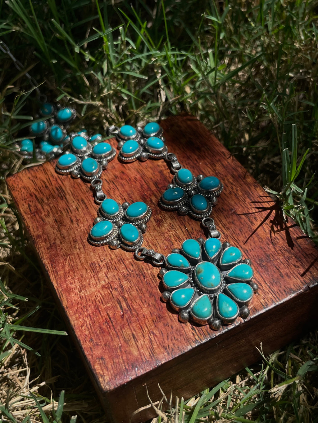 Turquoise Floral Necklace | 925 Sterling Silver D254