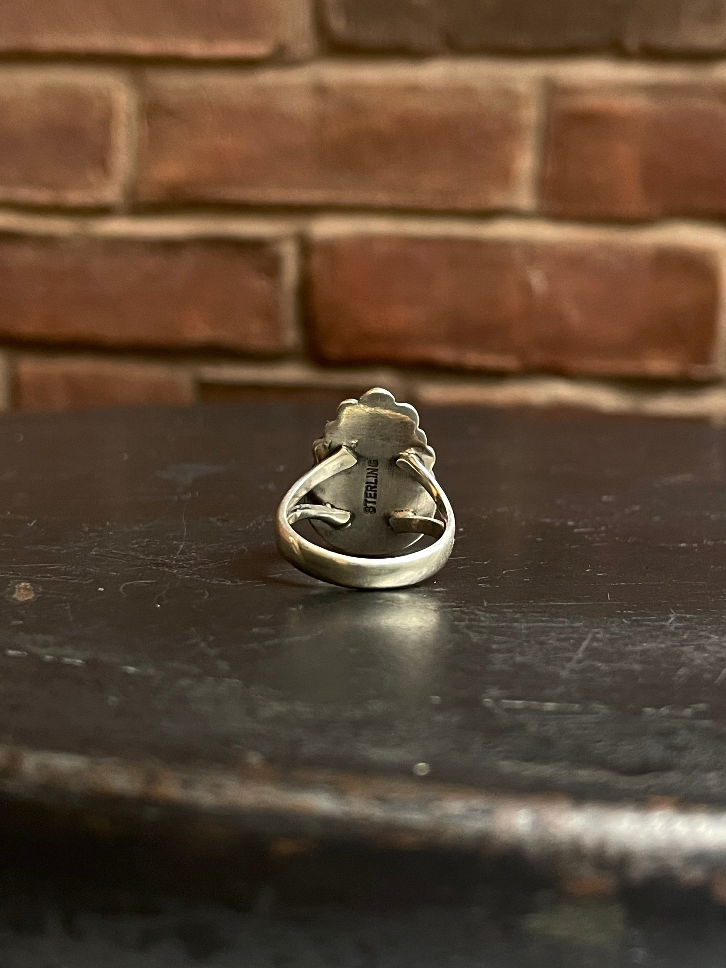 Turquoise Tear Drop Ring | 925 Sterling Silver Size 7 E449