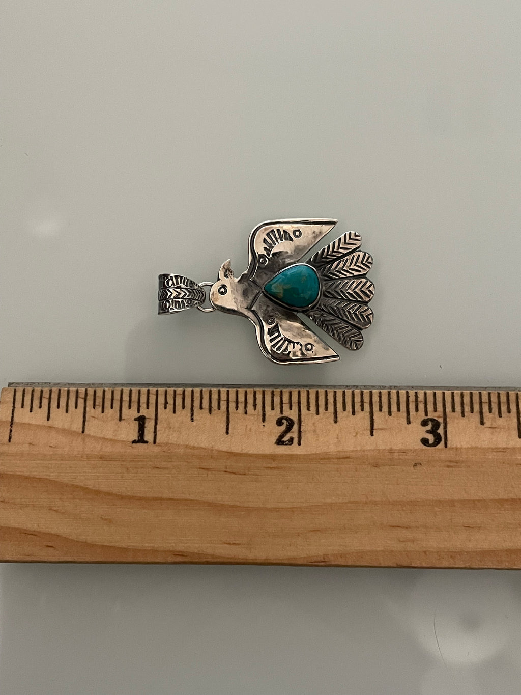 Turquoise Thunderbird Pendant | 925 Sterling Silver E234
