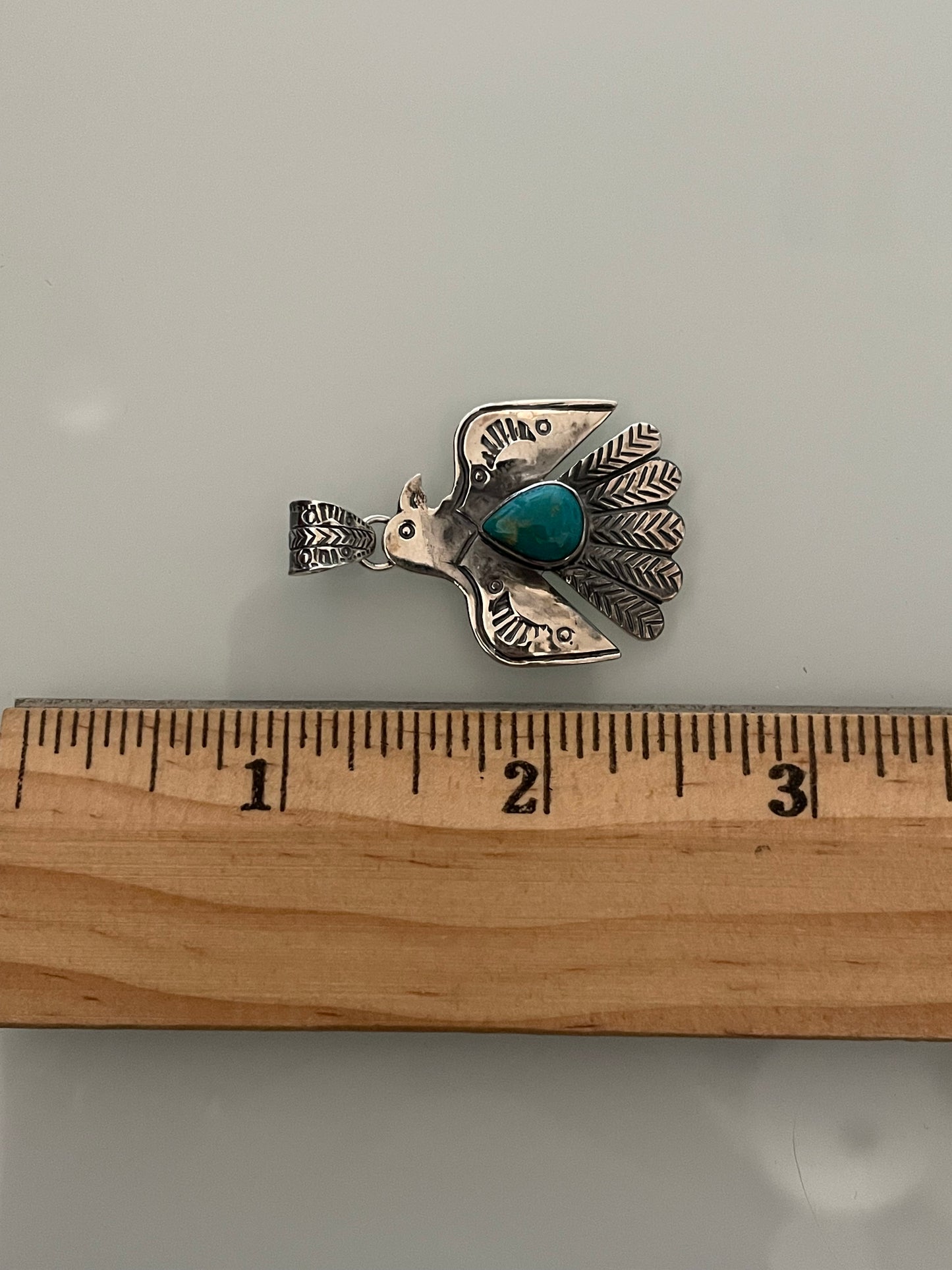 Turquoise Thunderbird Pendant | 925 Sterling Silver E234
