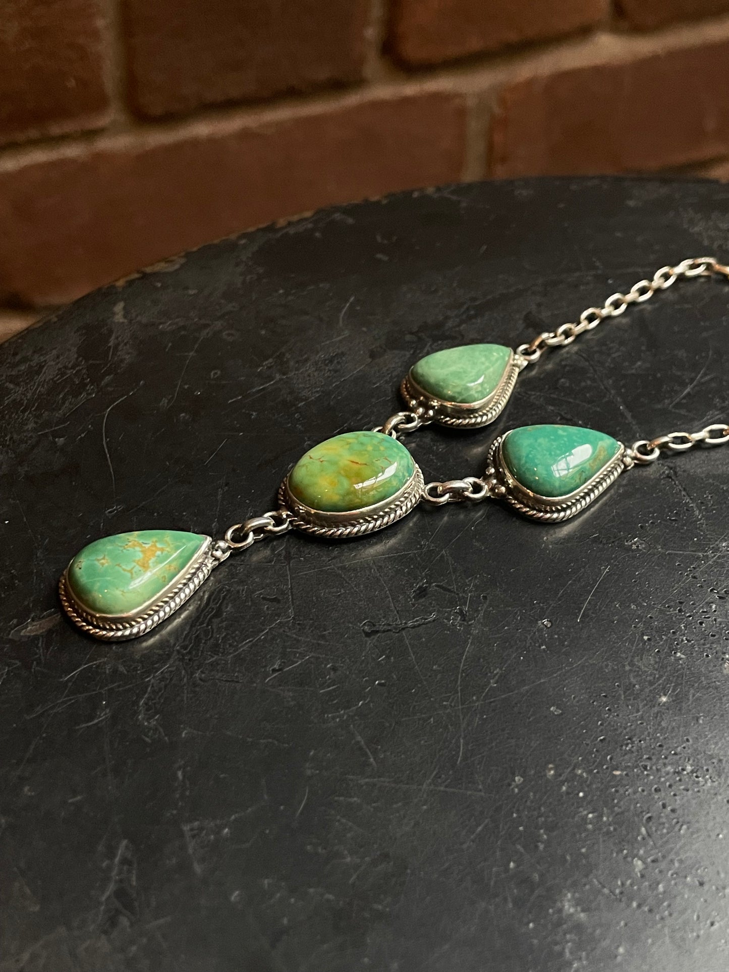 Kingman Turquoise Lariat Necklace | 925 Sterling Silver C495