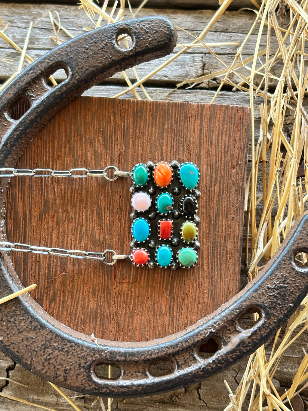 Mixed Stone Bar Necklace | 925 Sterling Silver Z16