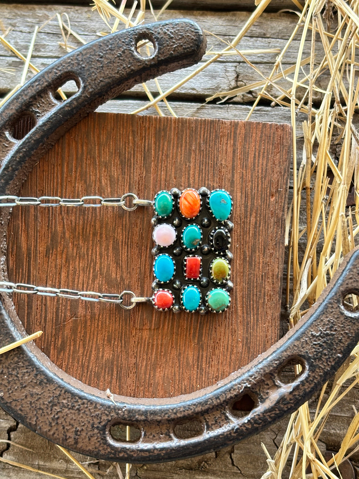 Mixed Stone Bar Necklace | 925 Sterling Silver Z16