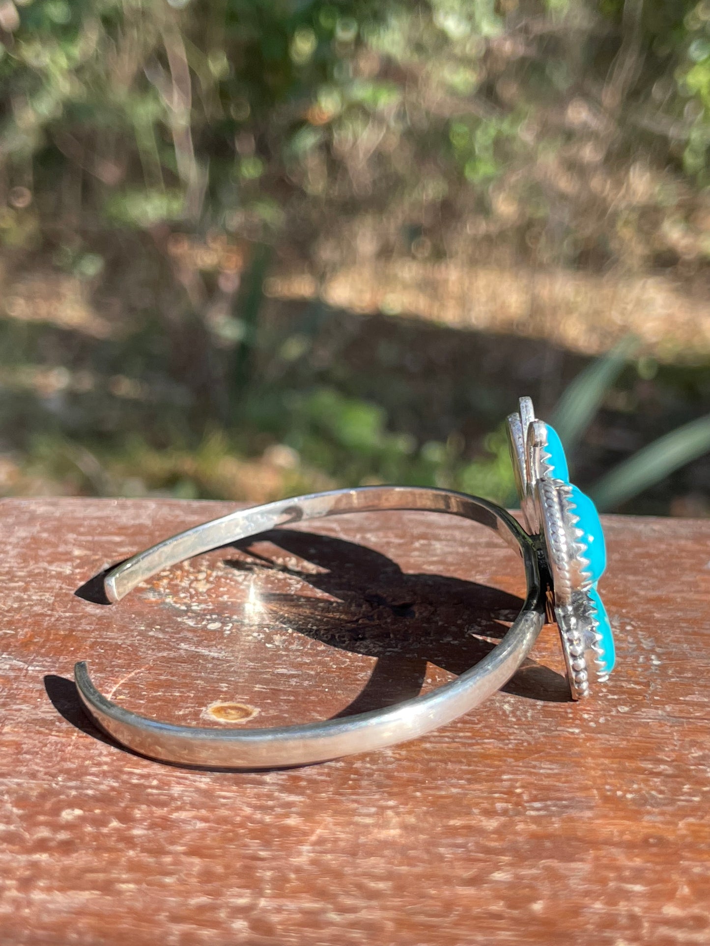 Kingman Turquoise Butterfly Cuff Bracelet | 925 Sterling Silver D119