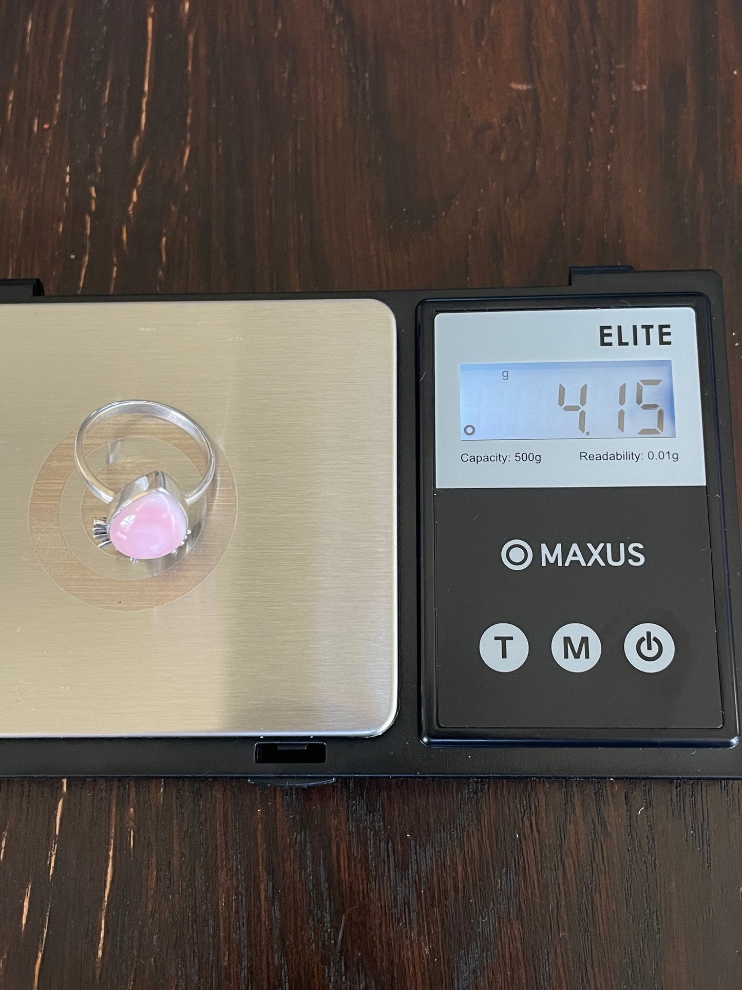 Pink Conch Tear Drop Ring Size 6.75 | Sterling Silver E901