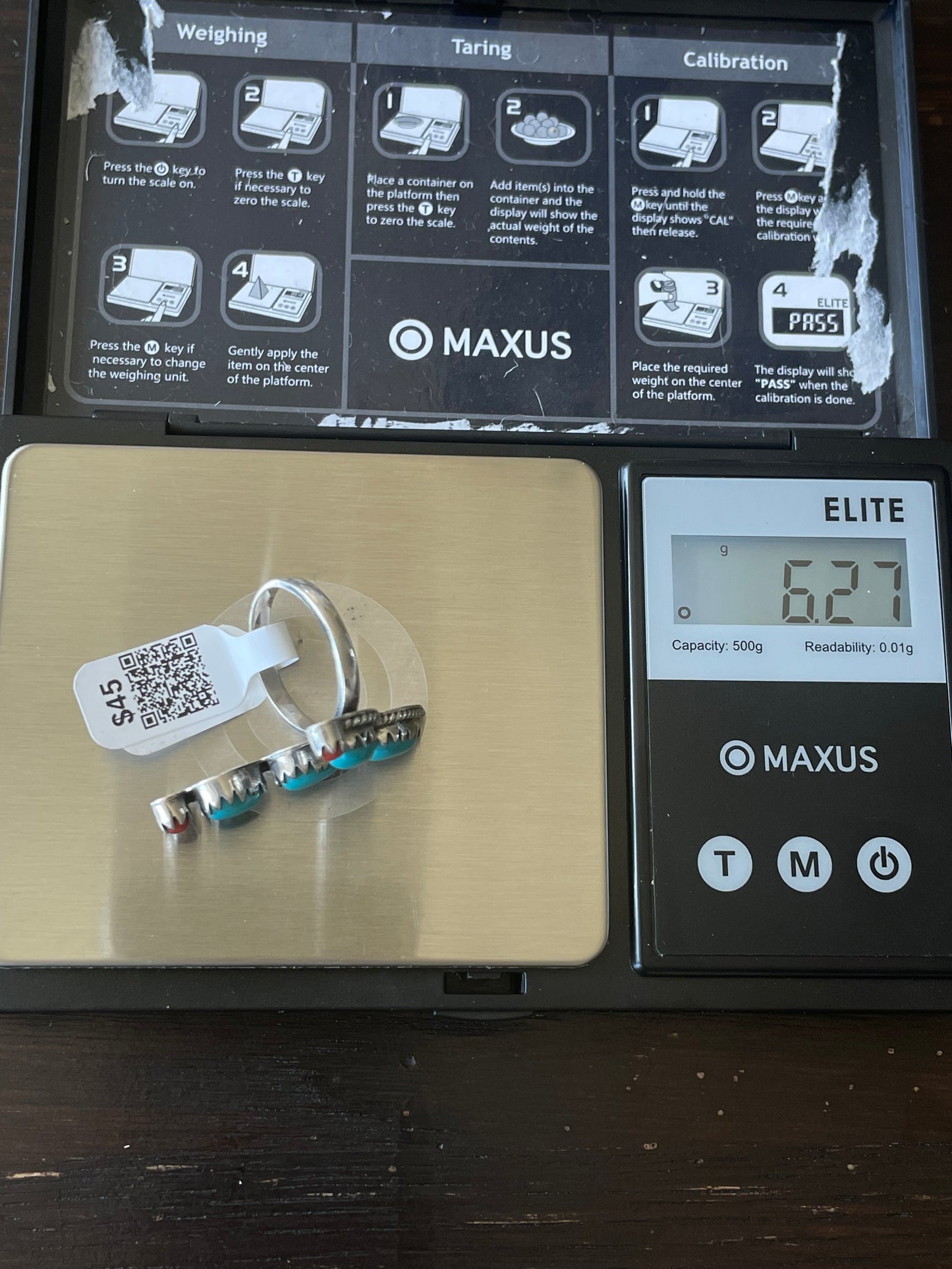 Kingman Turquoise Cactus Ring | Sterling Silver | Size 7 | A373