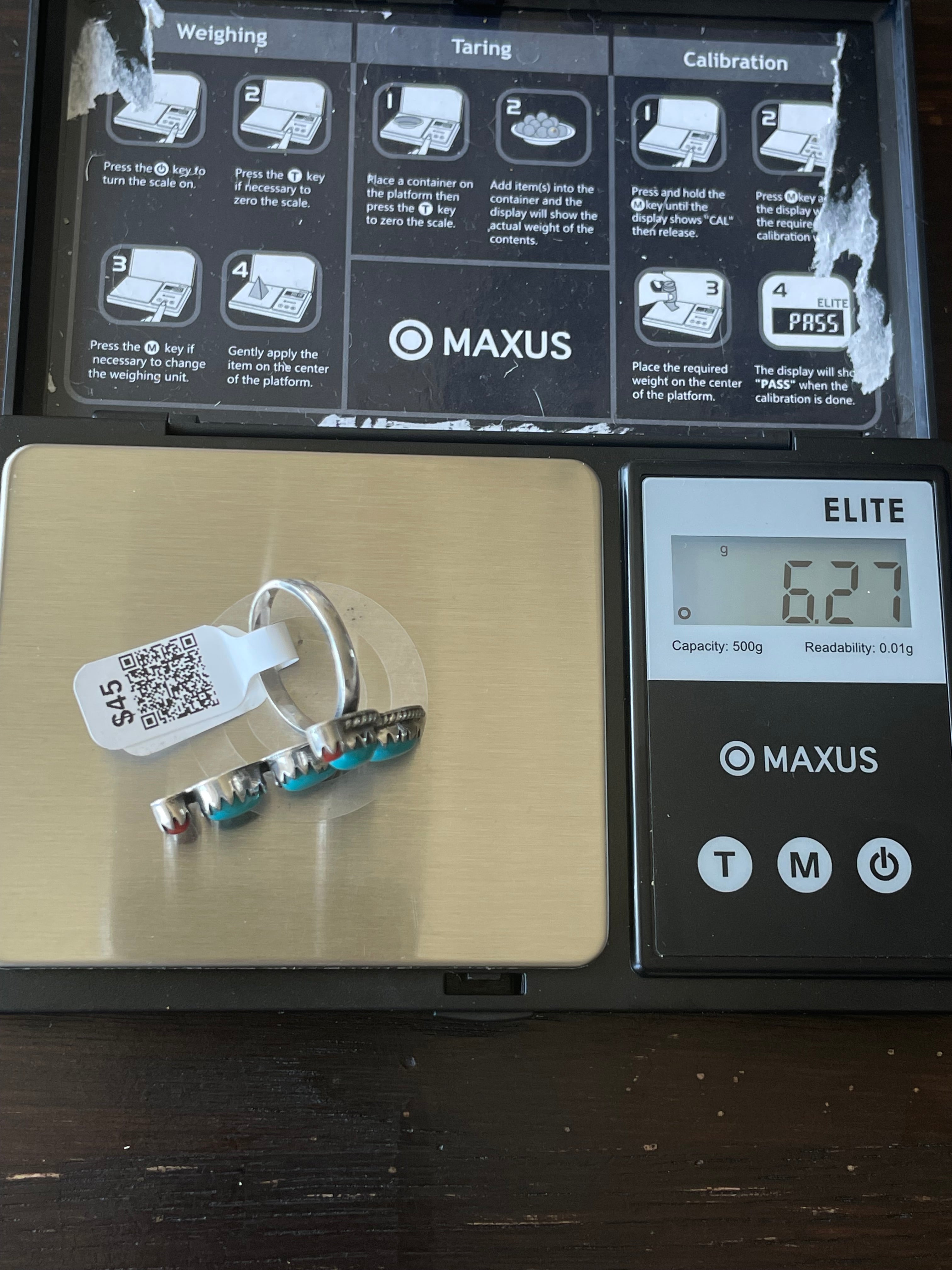 Kingman Turquoise Cactus Ring | Sterling Silver | Size 7 | A373