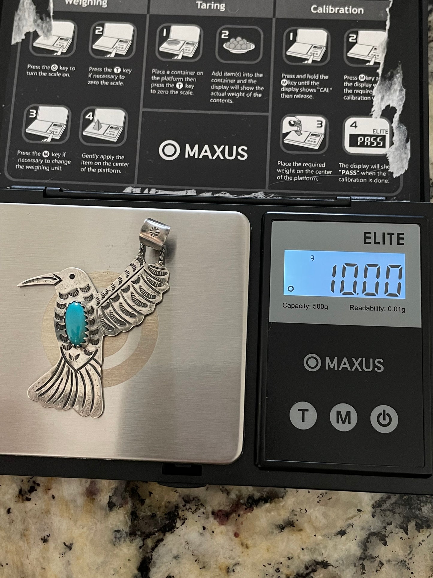 Turquoise Hummingbird Pendant | 925 Sterling Silver E275