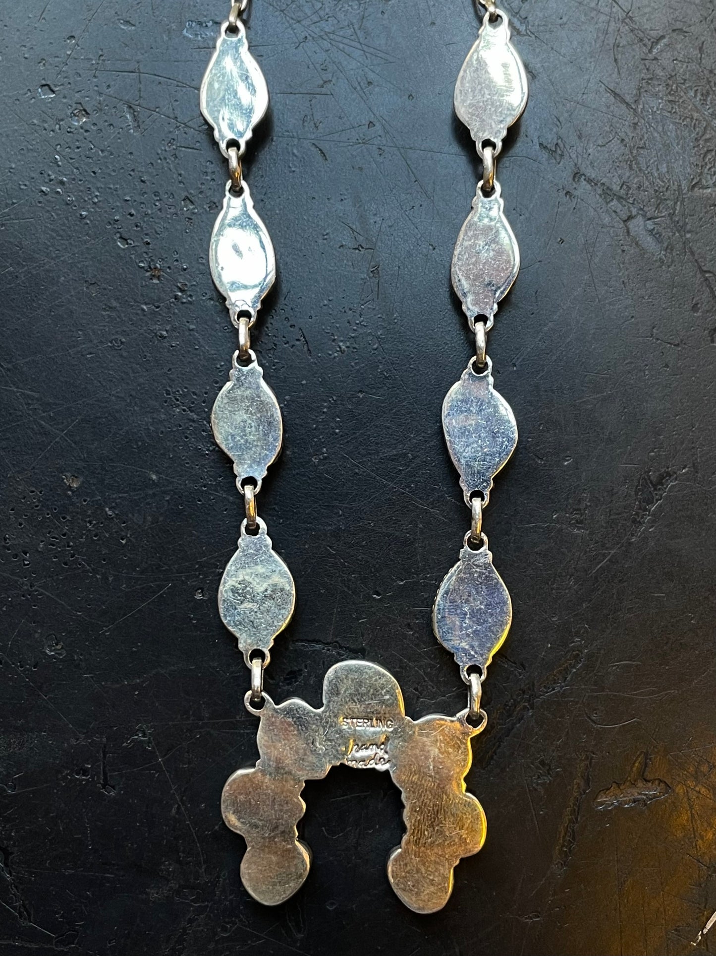 Kingman Turquoise Naja Necklace | Sterling Silver E831