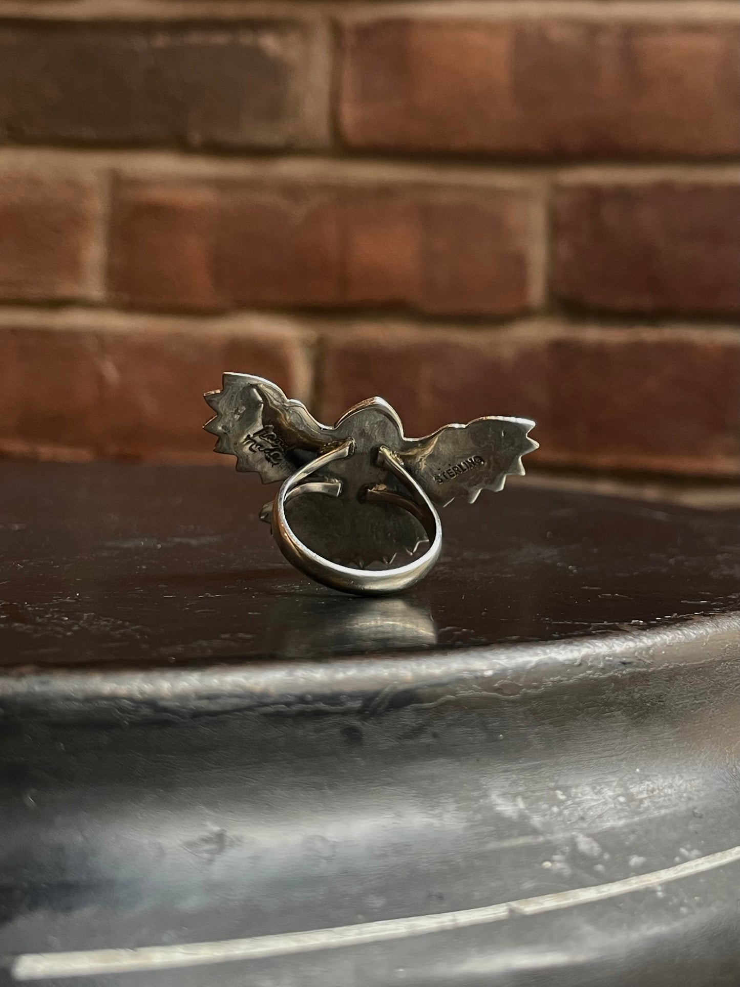 Pink Conch Thunderbird Ring Size 9 | 925 Sterling Silver C928