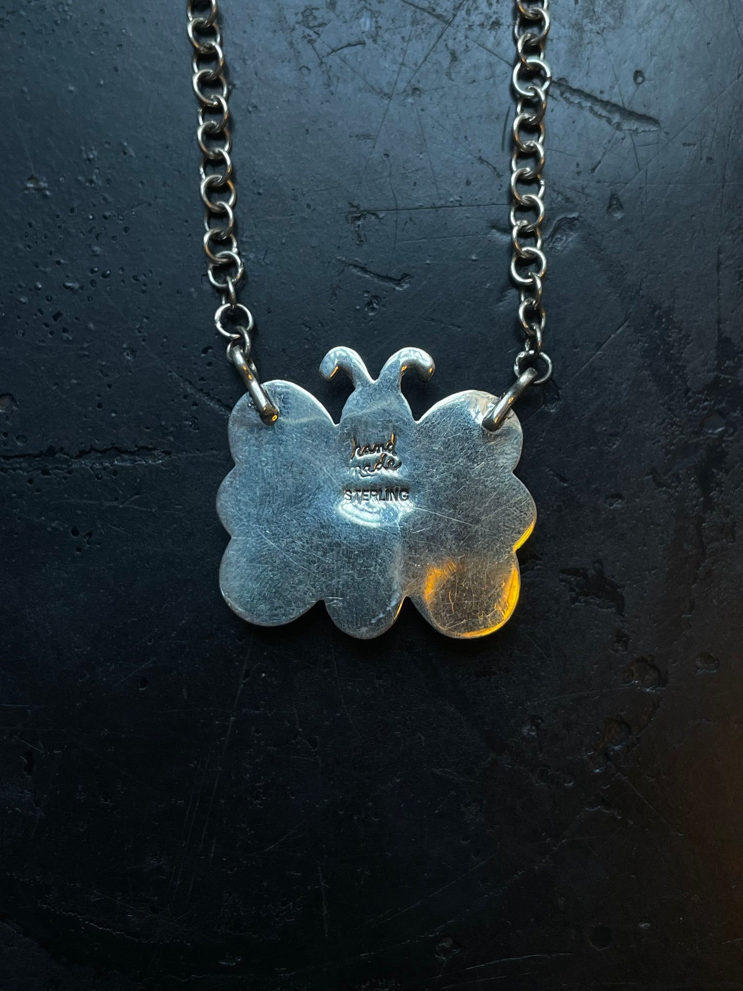 Pink Butterfly Conch Necklace | 925 Sterling Silver E353