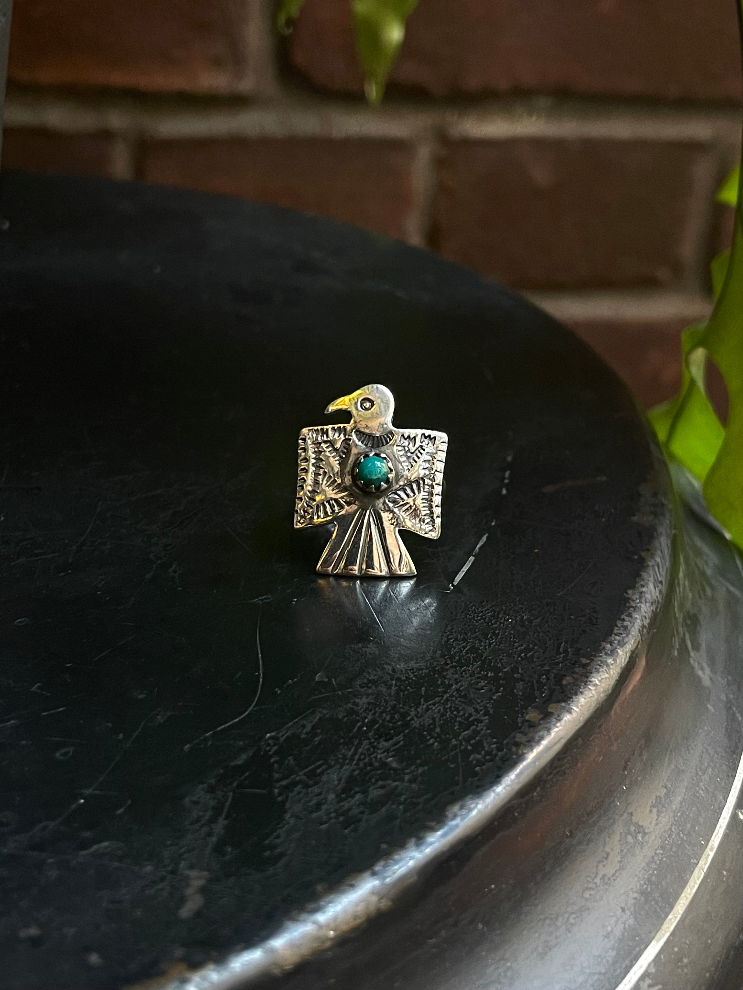Turquoise Thunderbird Ring | Sterling Silver 925 Size 6 C720
