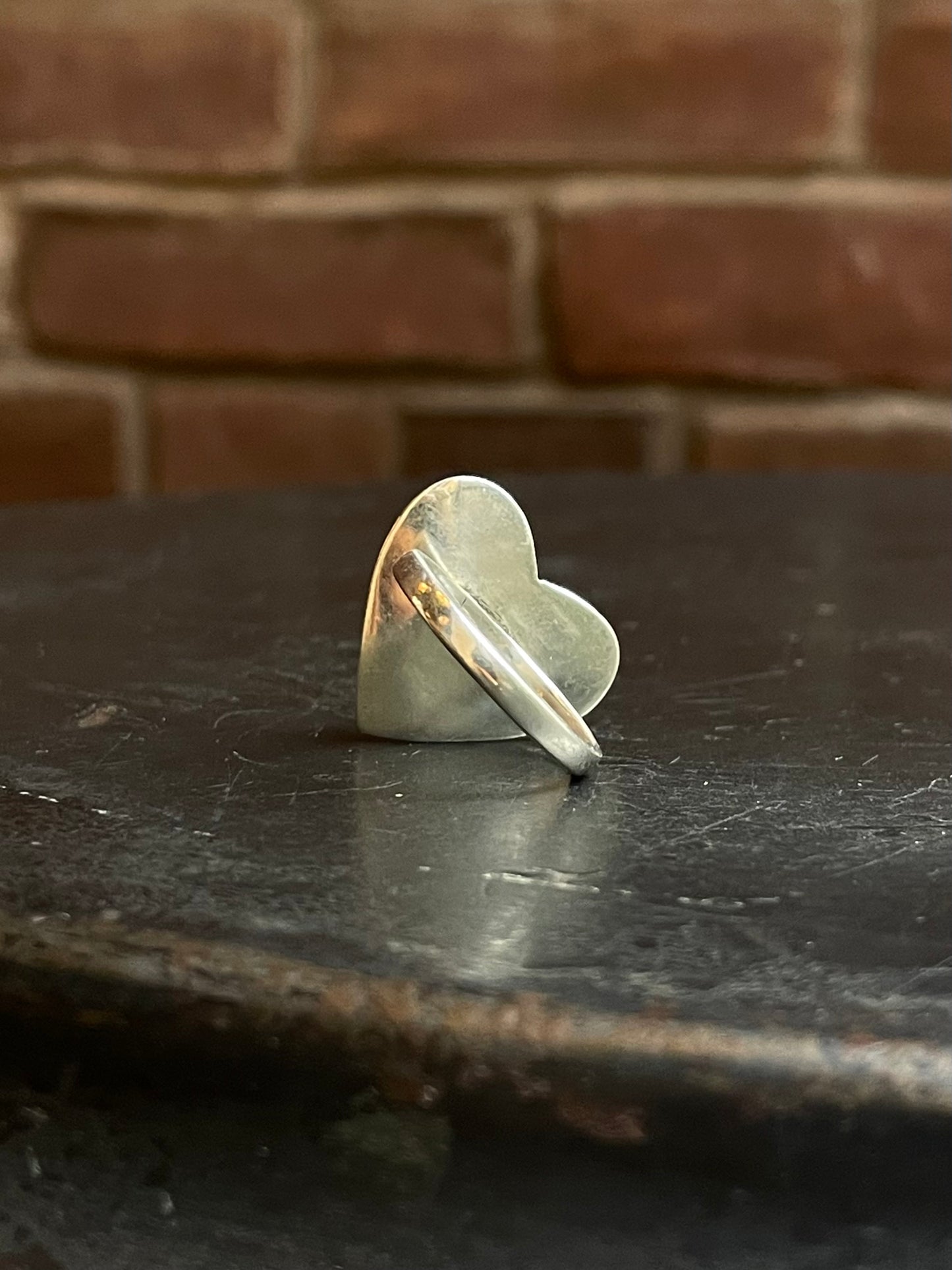 Turquoise Heart Ring Size 7.25 | Sterling Silver E889