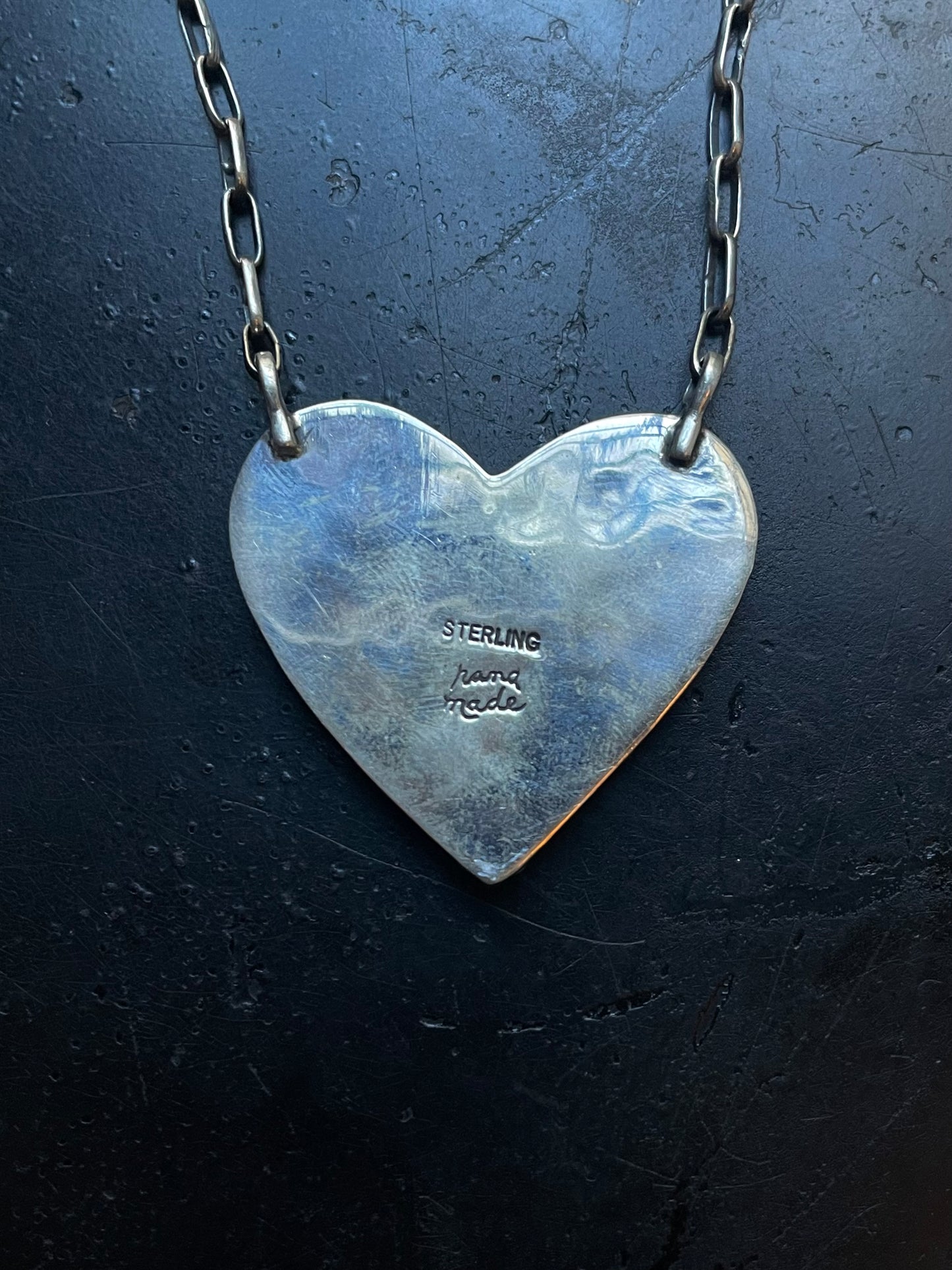 Kingman Turquoise Heart Necklace | Sterling Silver G391