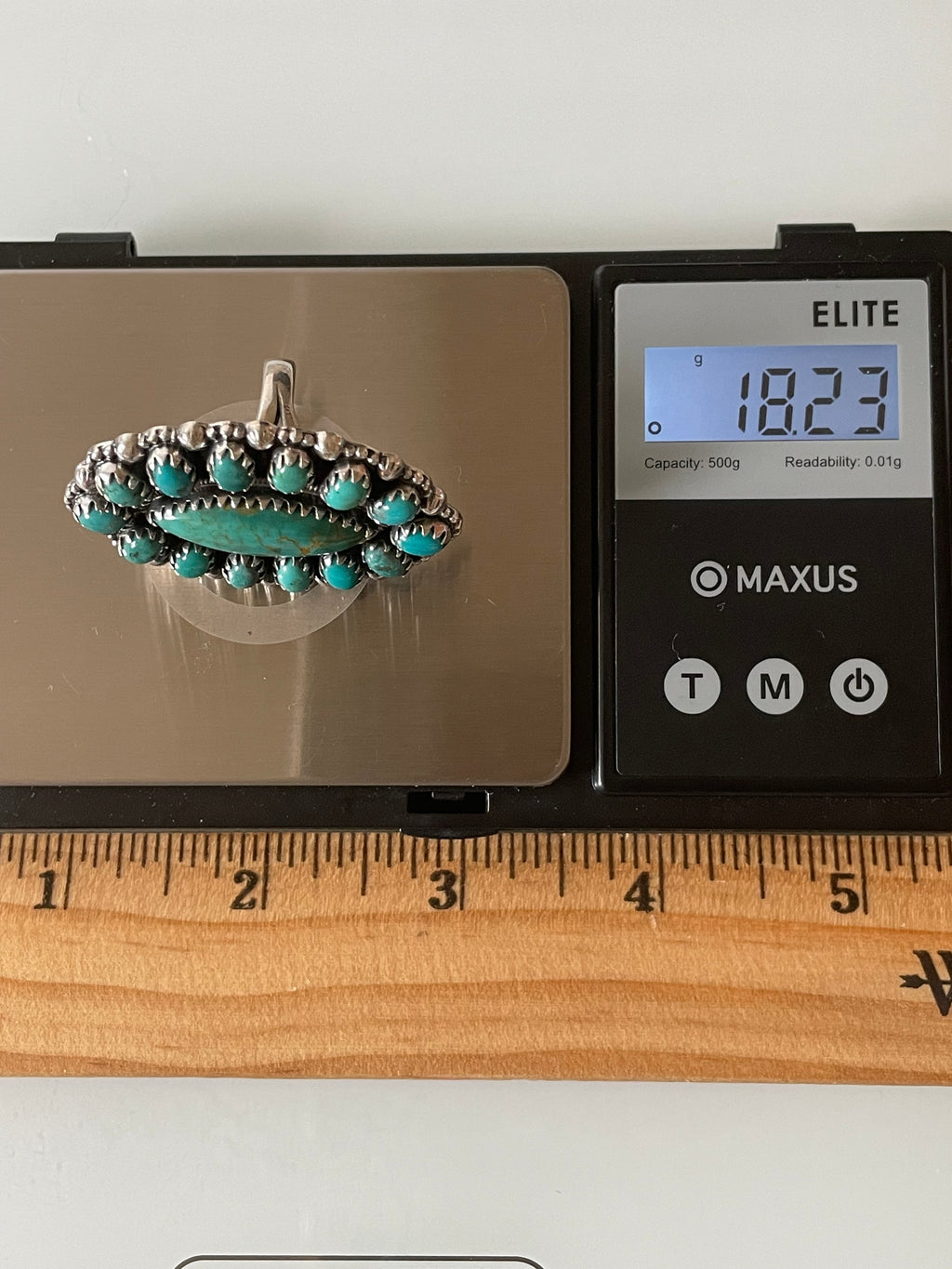 Turquoise Cluster Ring Size 7 | 925 Sterling Silver G259
