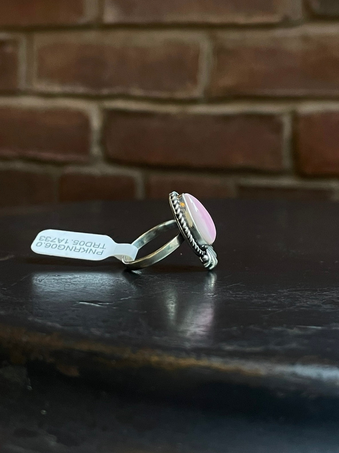 Pink Conch Teardrop Ring | Sterling Silver | Size 6 | A733