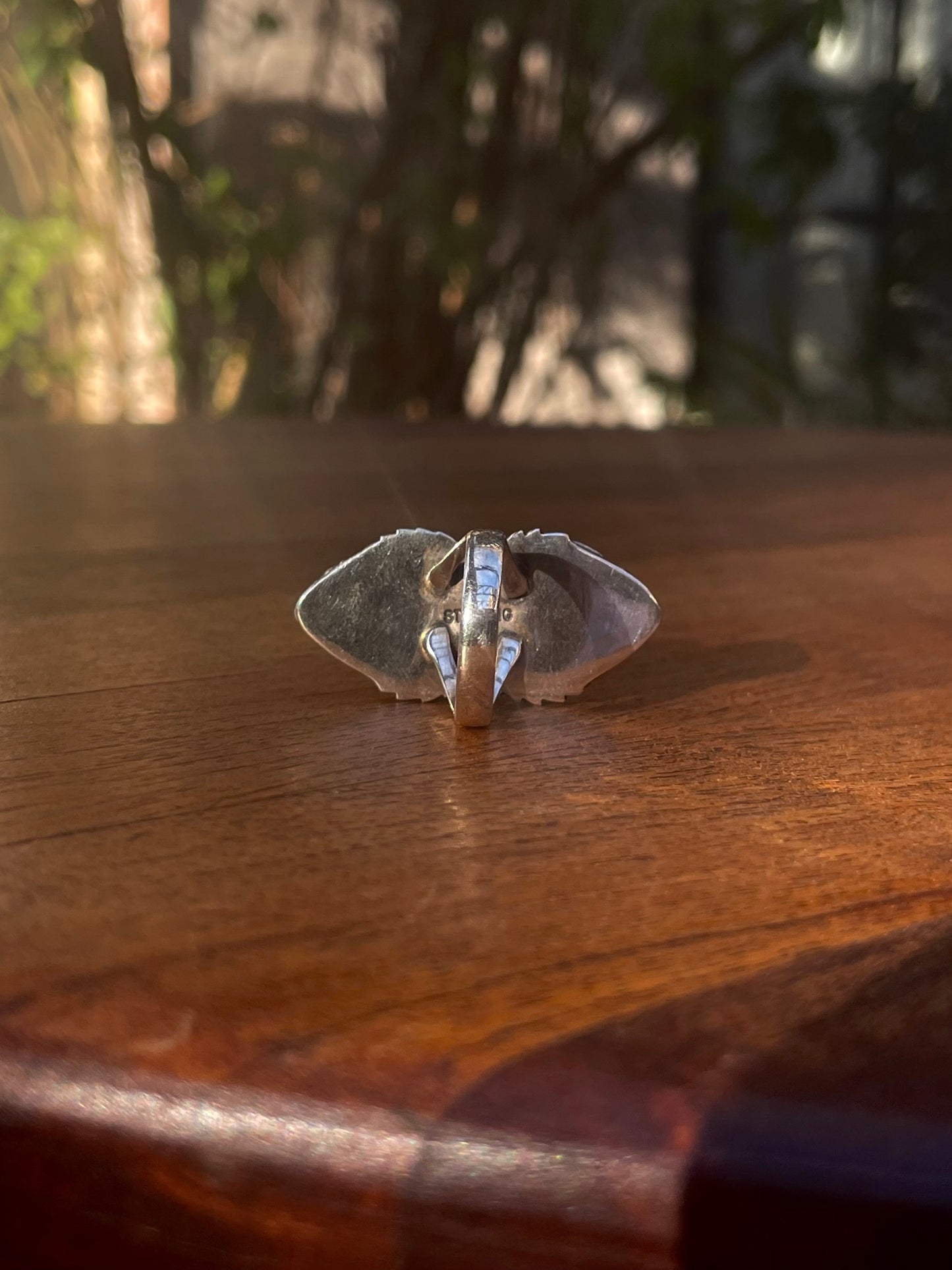 Pink Conch Double Stone Ring Size 7 | 925 Sterling Silver C892