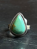 Kingman Turquoise Oval Ring | Sterling Silver | Size 6 | A450