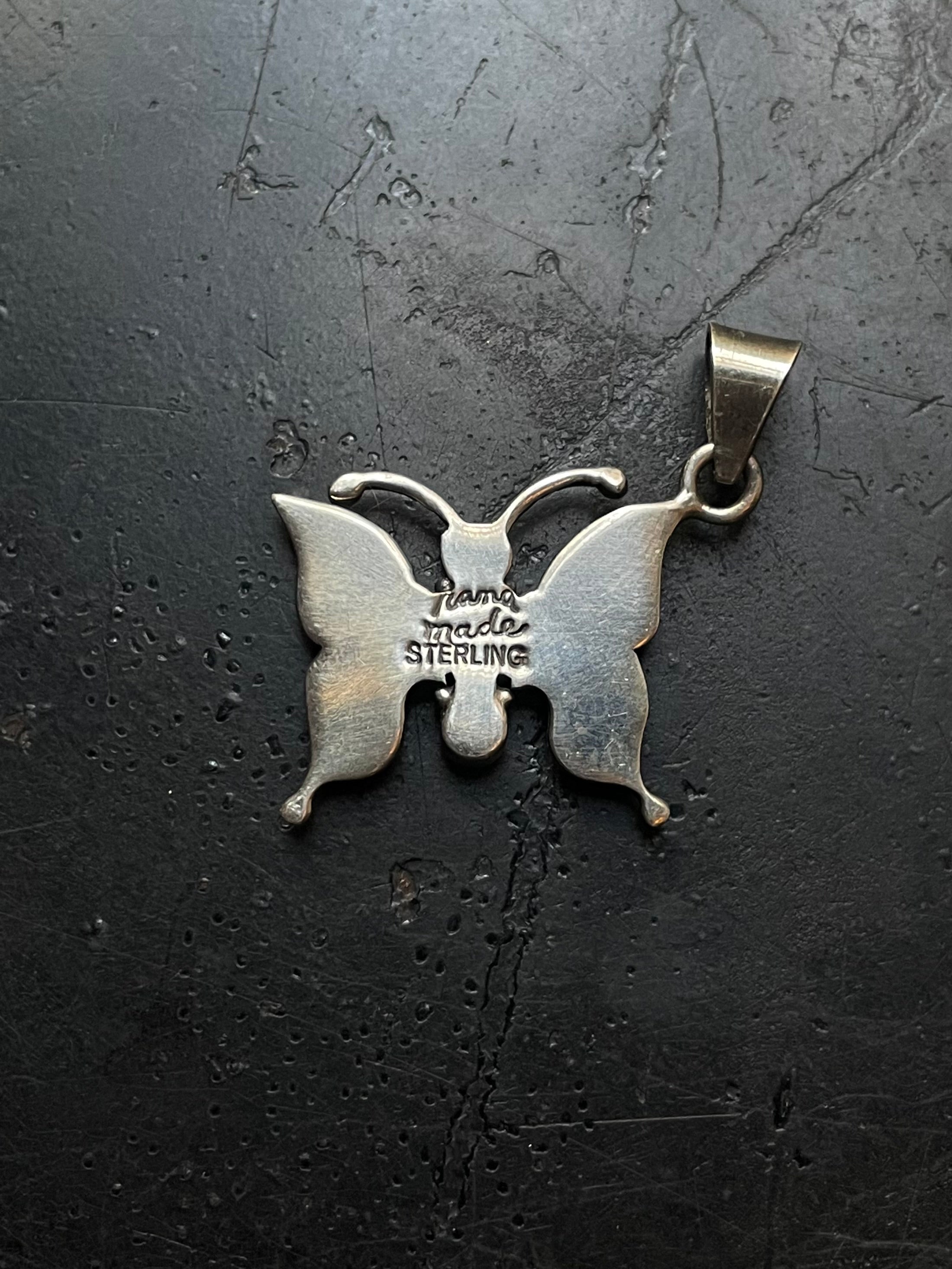 Turquoise Butterfly Pendant | Sterling Silver G415