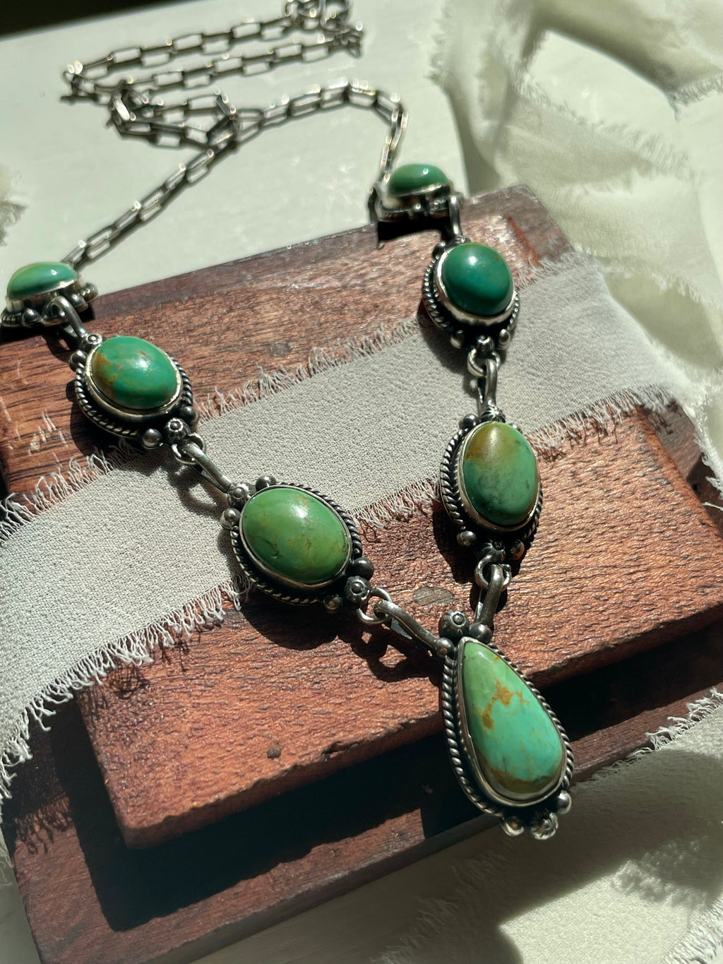 Kingman Turquoise Lariat Necklace | 925 Sterling Silver G613