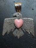 Pink Conch Thunderbird Pendant | Sterling Silver G450