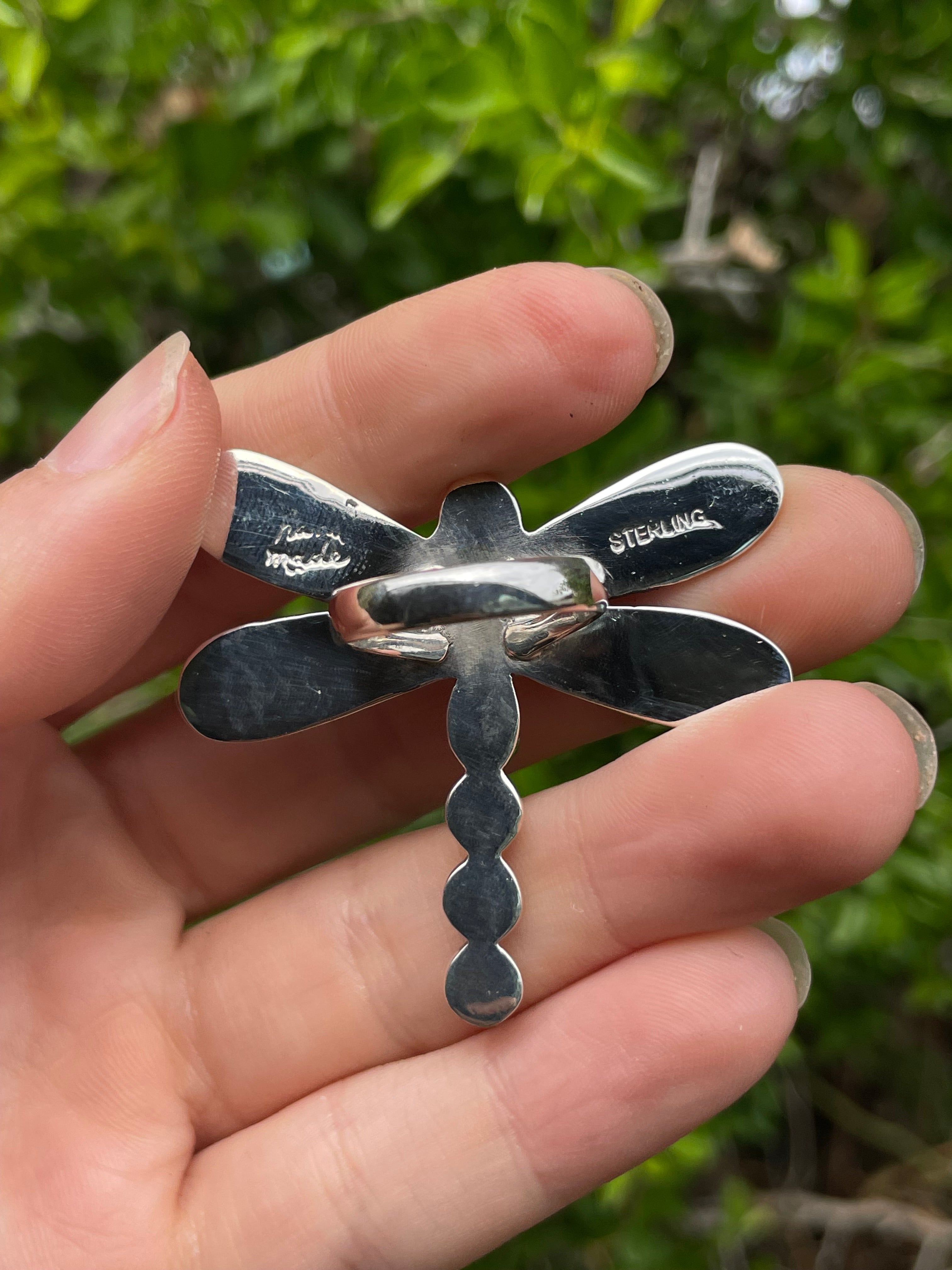 Pink Conch Dragonfly Ring Size 6 | 925 Sterling Silver B639
