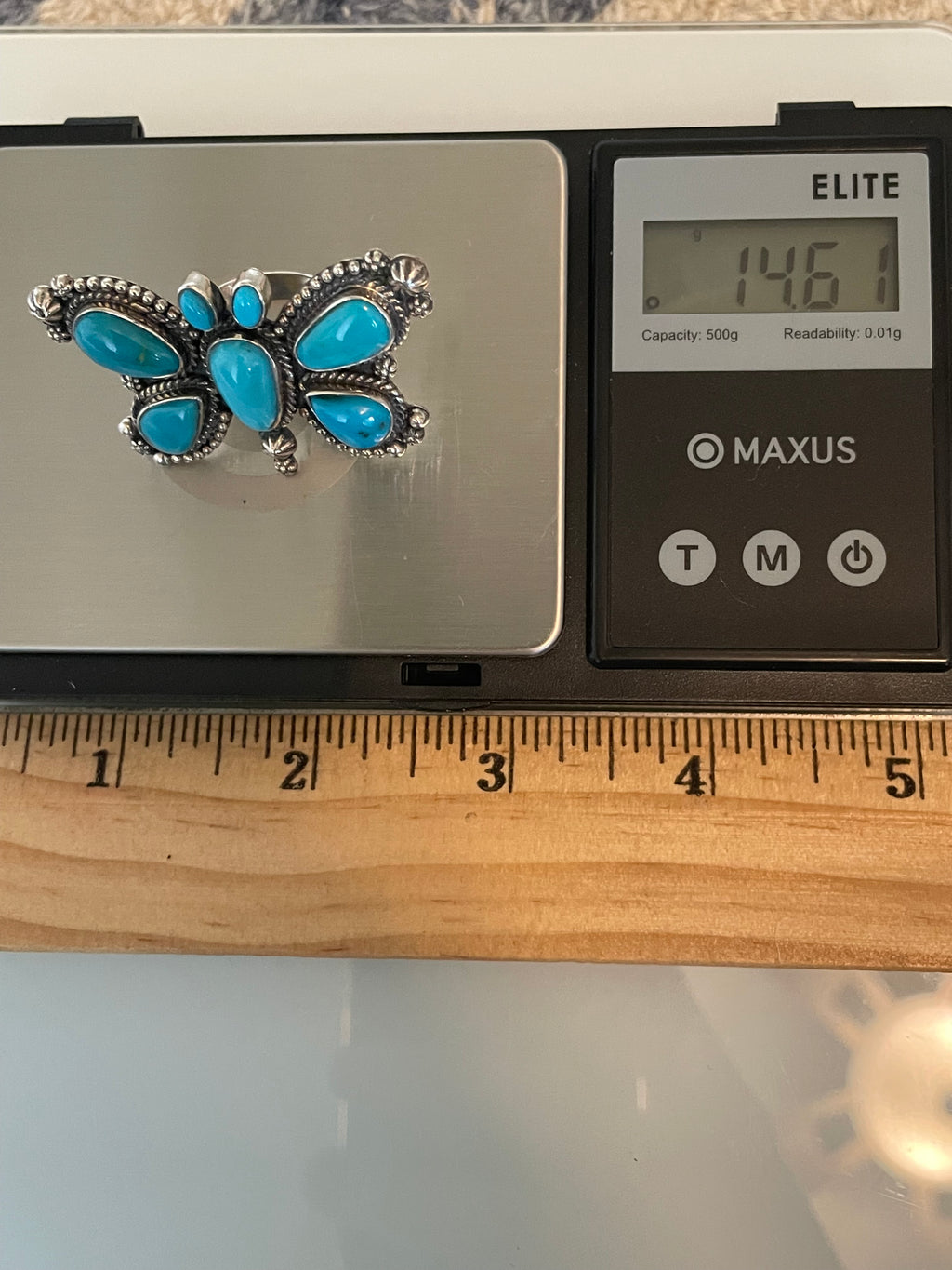 Kingman Turquoise Butterfly Ring Size 6 | 925 Sterling Silver G576