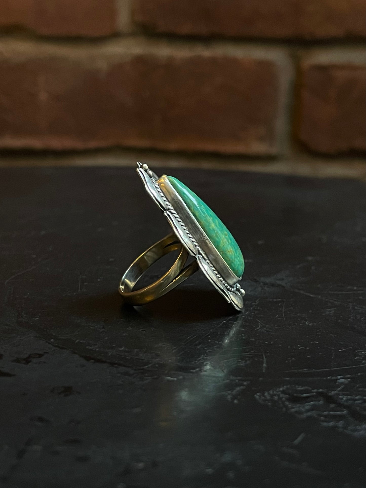 Turquoise Tear Drop Ring Size 8.5 | 925 Sterling Silver G265