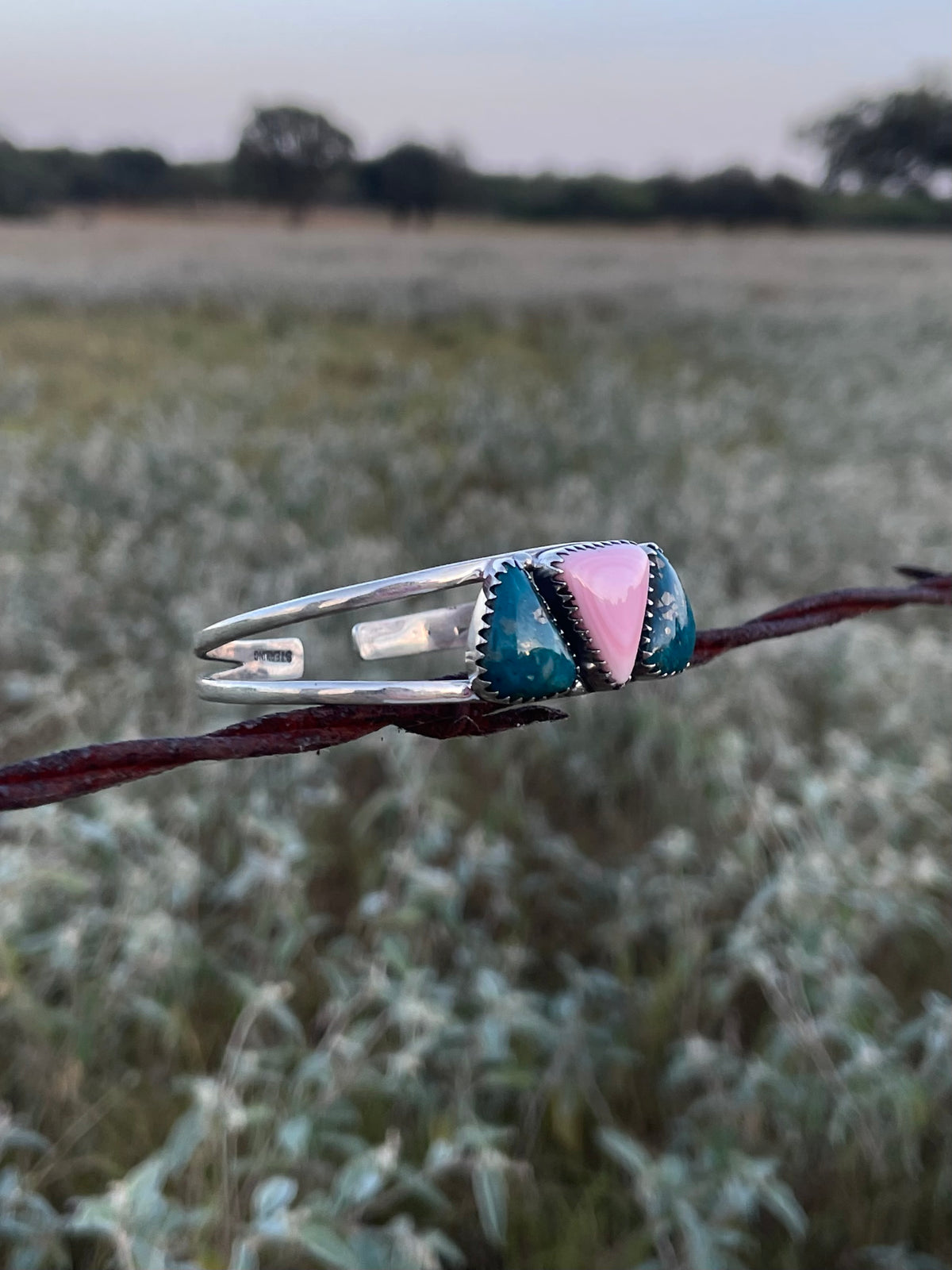 Pink Conch & Turquoise Cuff Bracelet | 925 Sterling Silver G746