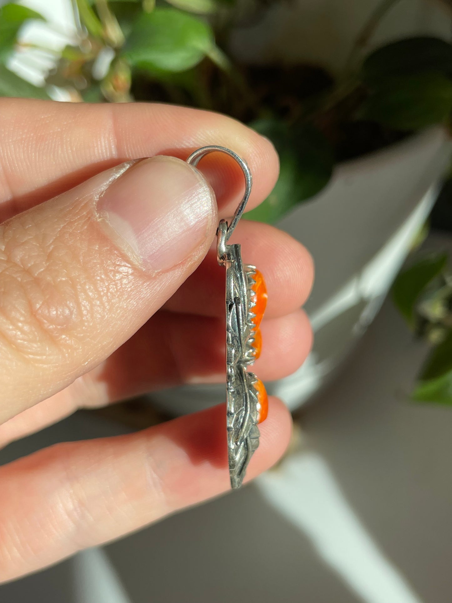Spiny Oyster Triple Stone Pendant | Sterling Silver 925 B782