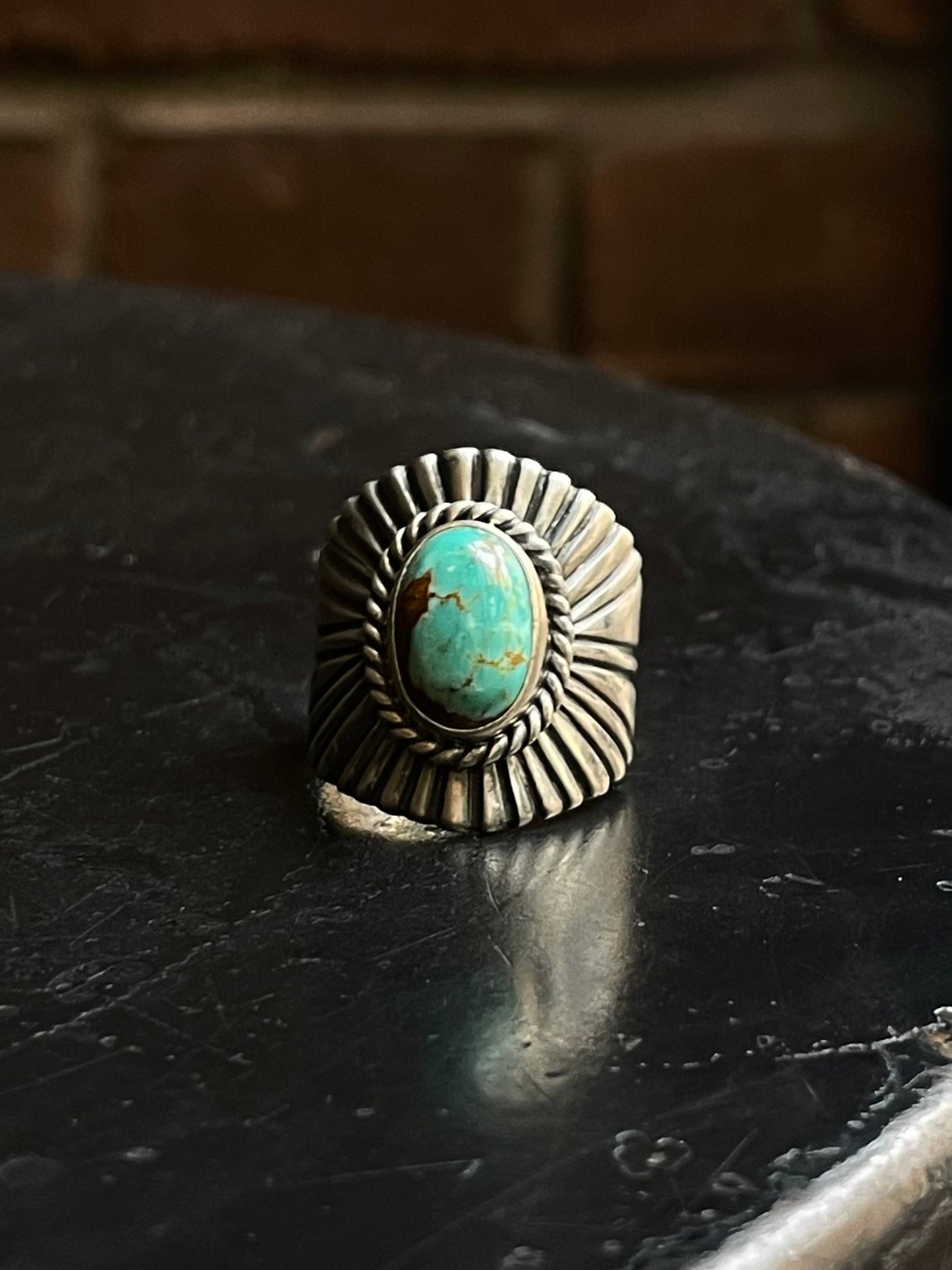Kingman Turquoise Ring | 925 Sterling Silver | Size 7 E309