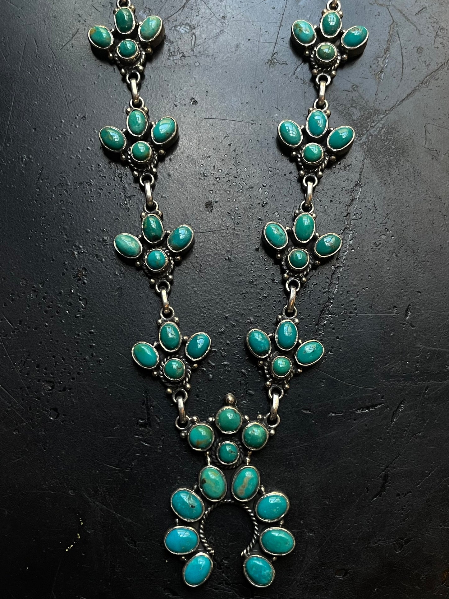 Kingman Turquoise Naja Necklace | 925 Sterling Silver G402