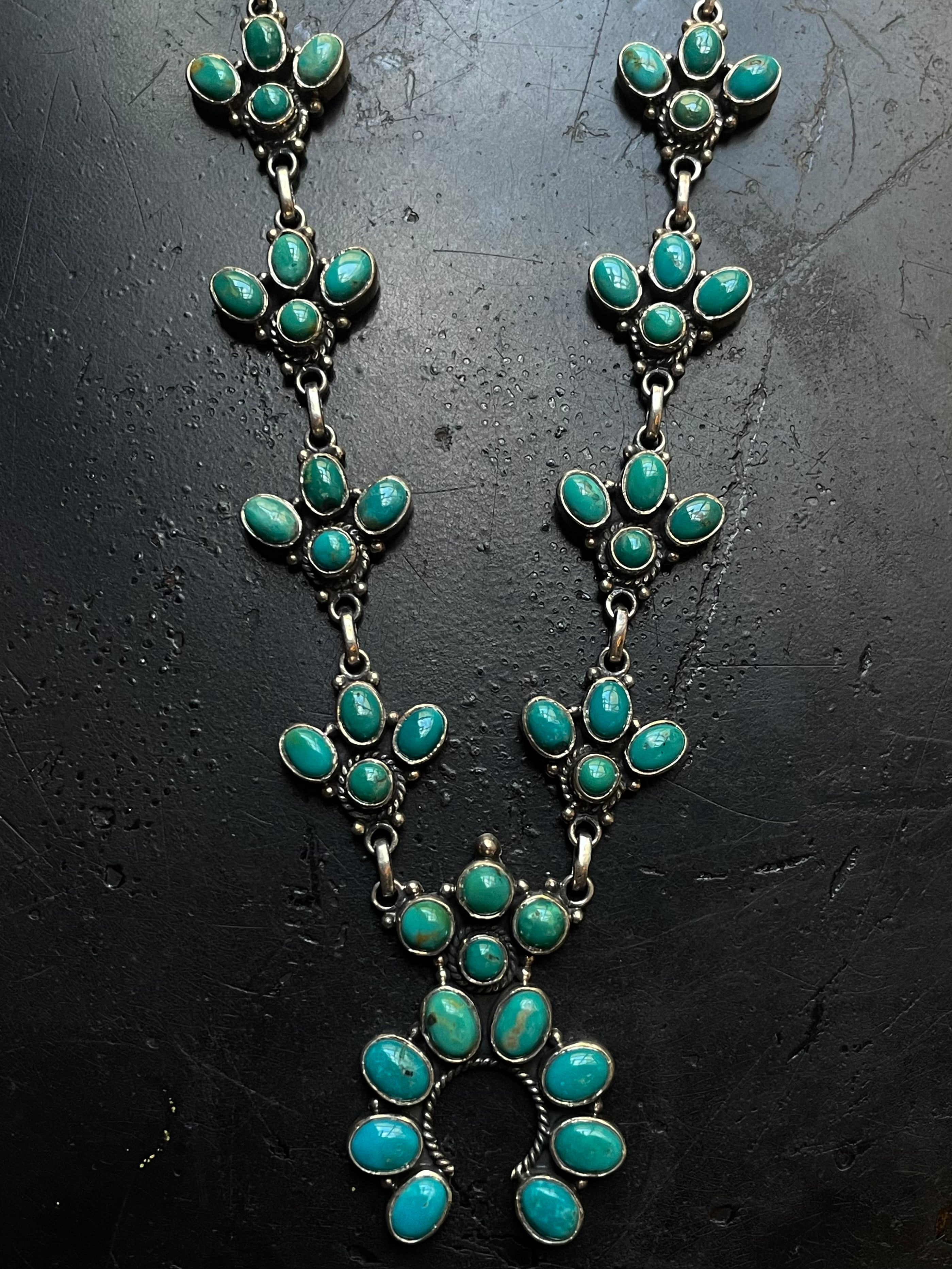 Kingman Turquoise Naja Necklace | 925 Sterling Silver G402