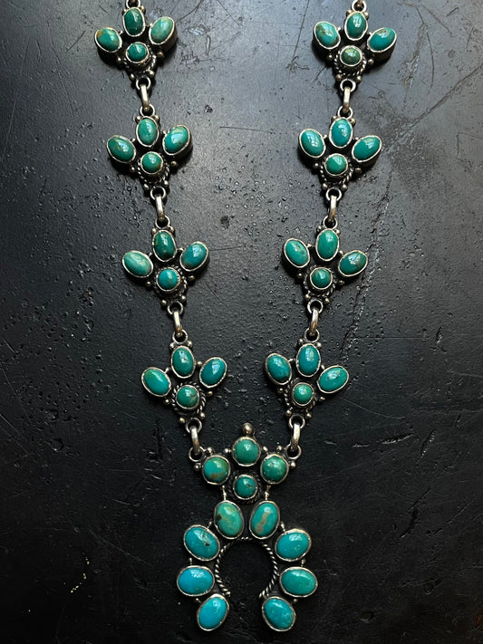 Kingman Turquoise Naja Necklace | 925 Sterling Silver G402